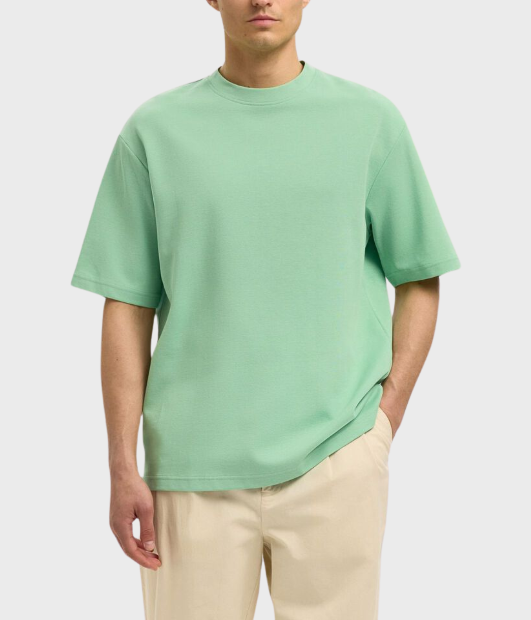 SLHLOOSEOSCAR SS O-NECK TEE NOOS (Hemlock)
