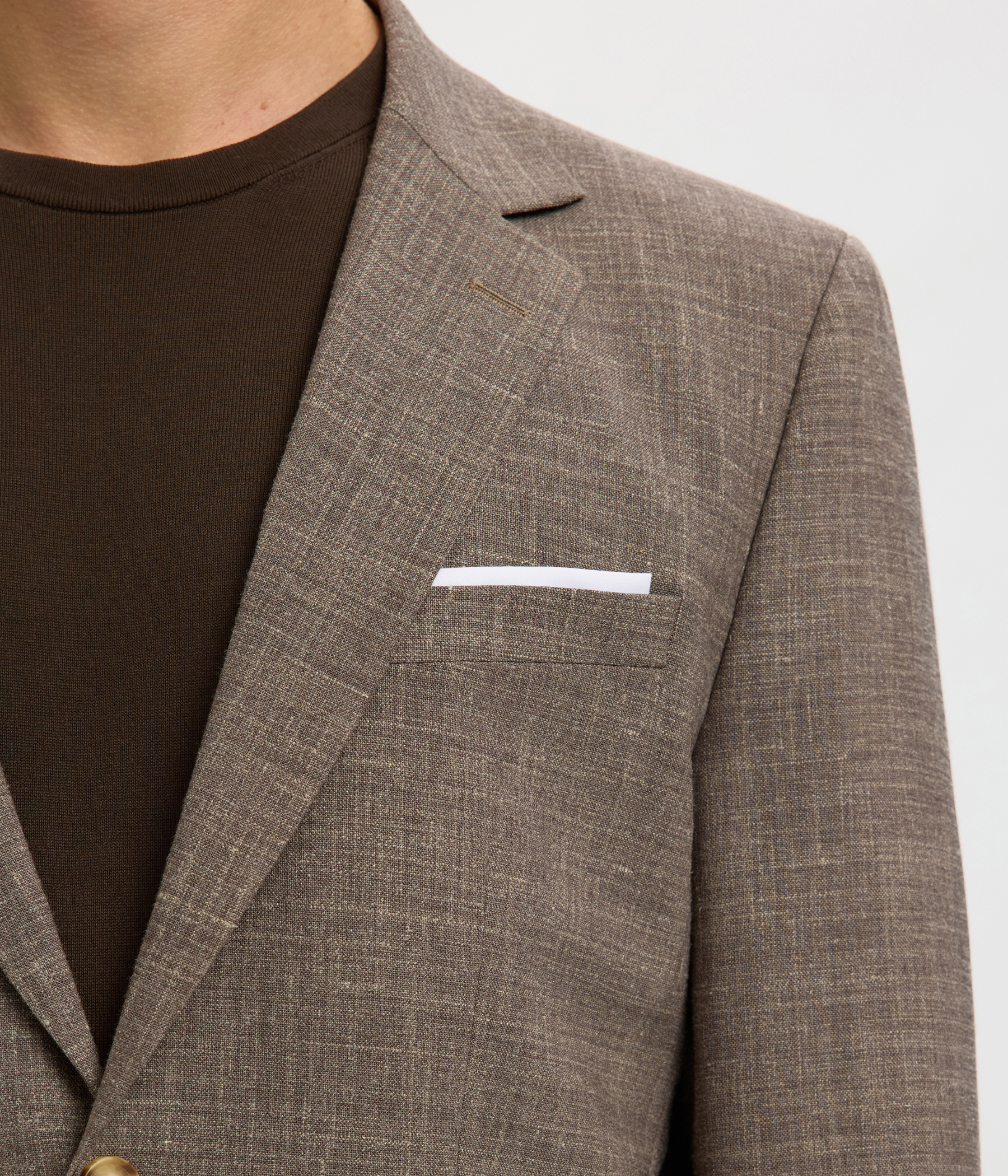 SLHSLIM-OASIS LINEN BLZ NOOS. (Dark Sand Melange)