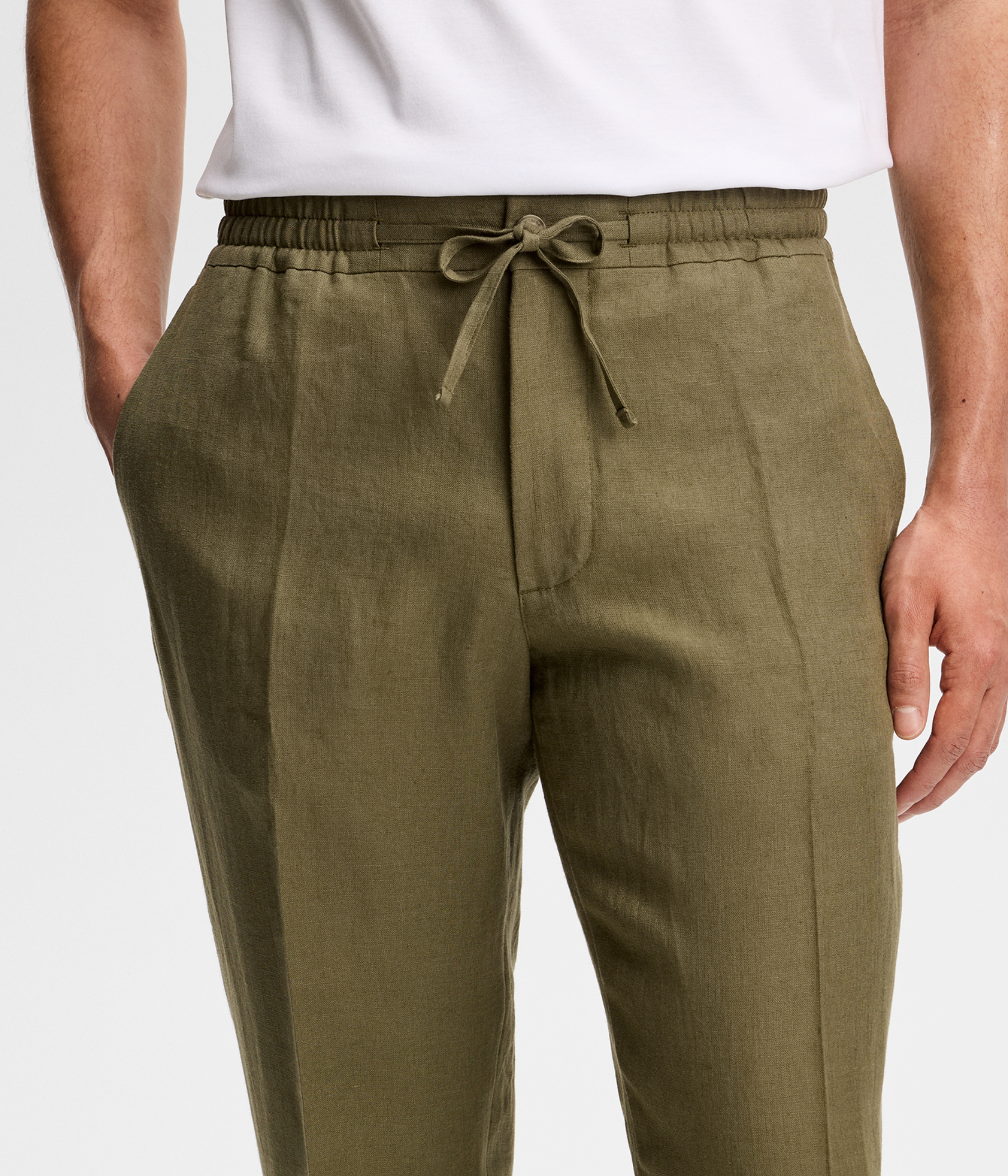 Soren Drape Linen Pants (E327 Kalamata) - D.O. Design Only