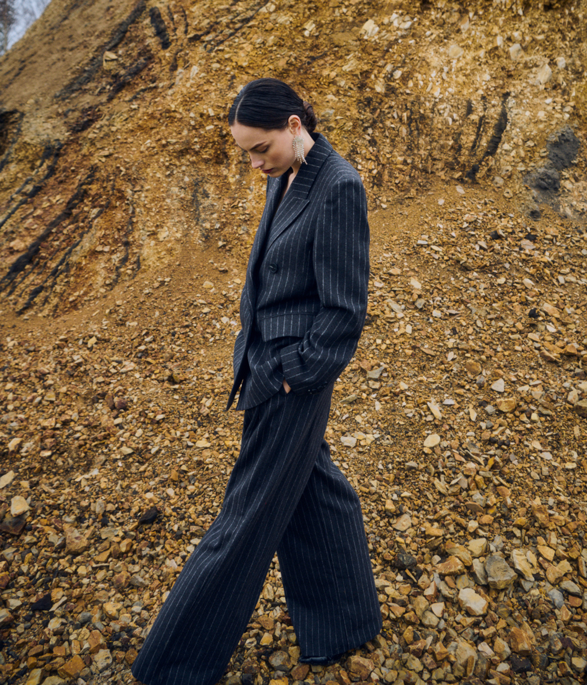 Cmcatharina-Pants (8618 Grey Pin. Mel w. Jet Stream)