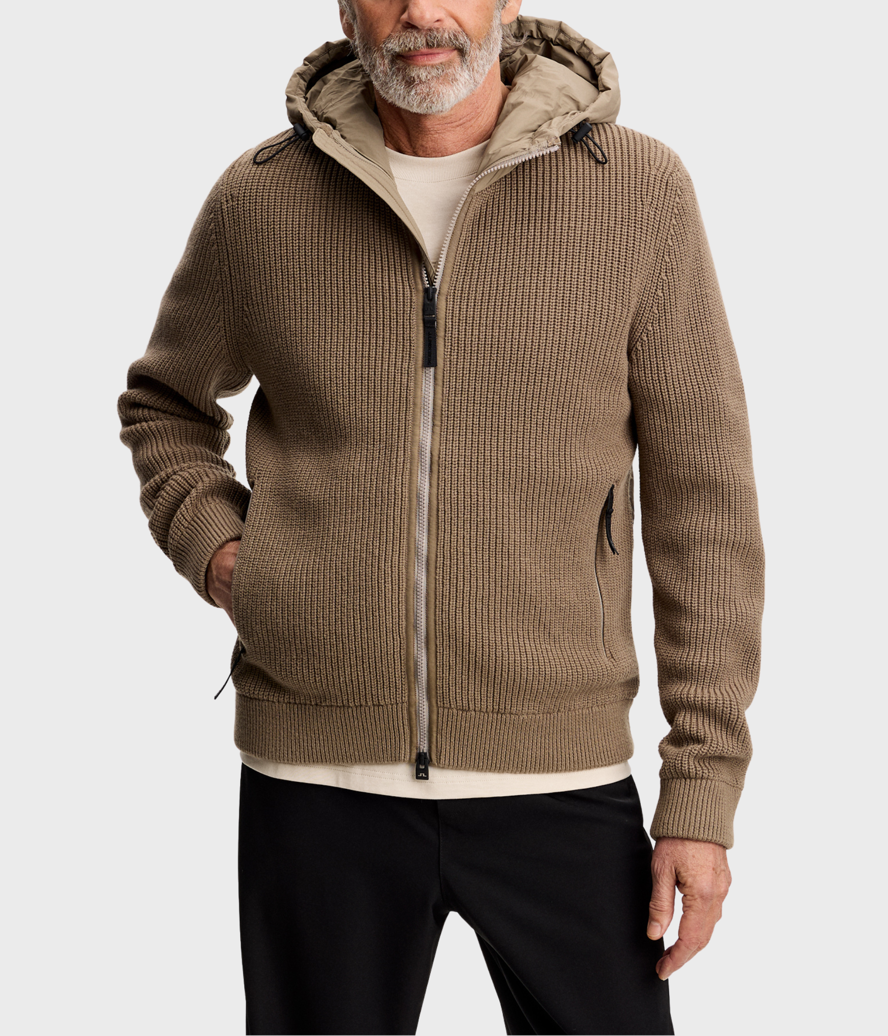 Dorin Knit Hood Hybrid Jacket (U144 Brindle)