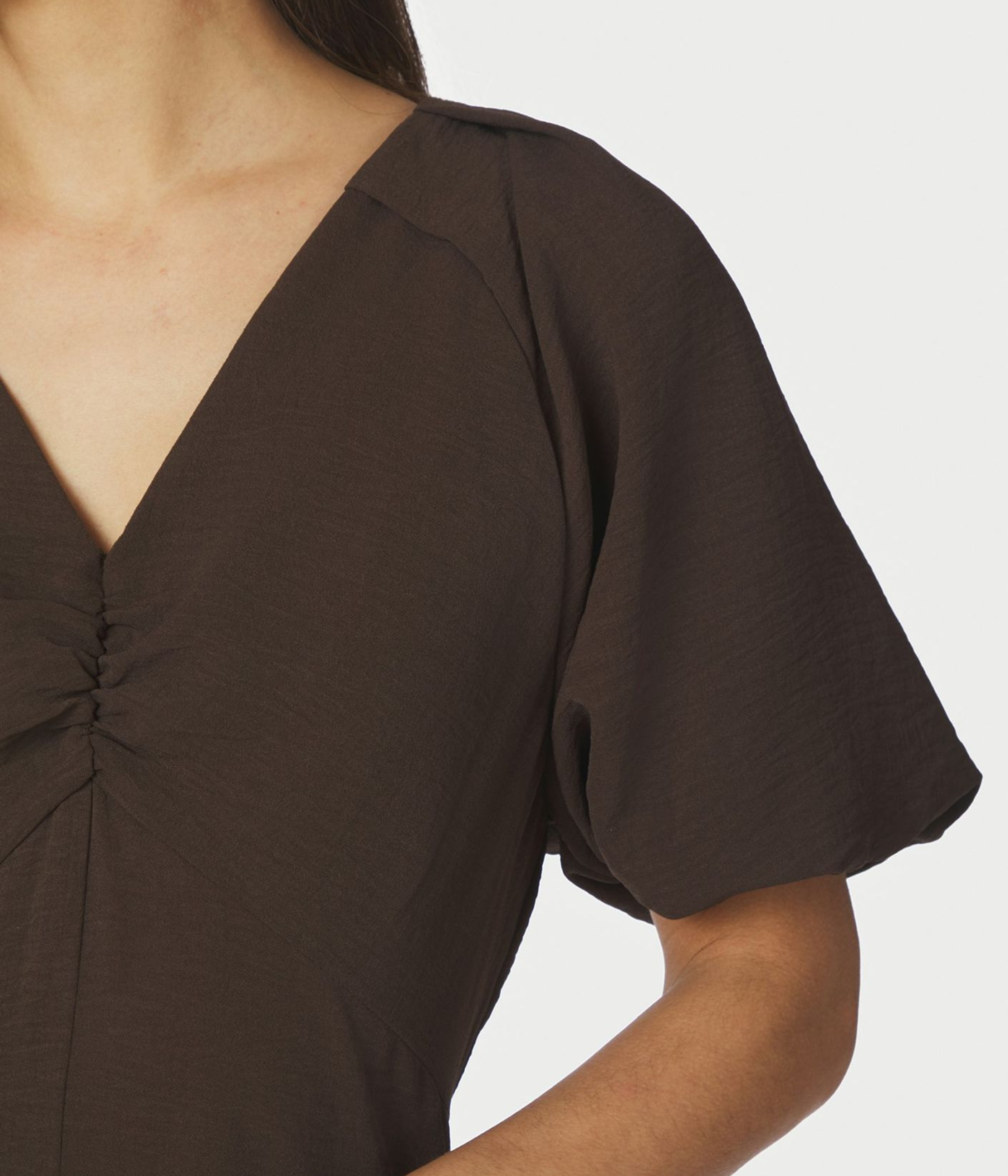 Bomba Structure Solid Dress (676 DARK BROWN)