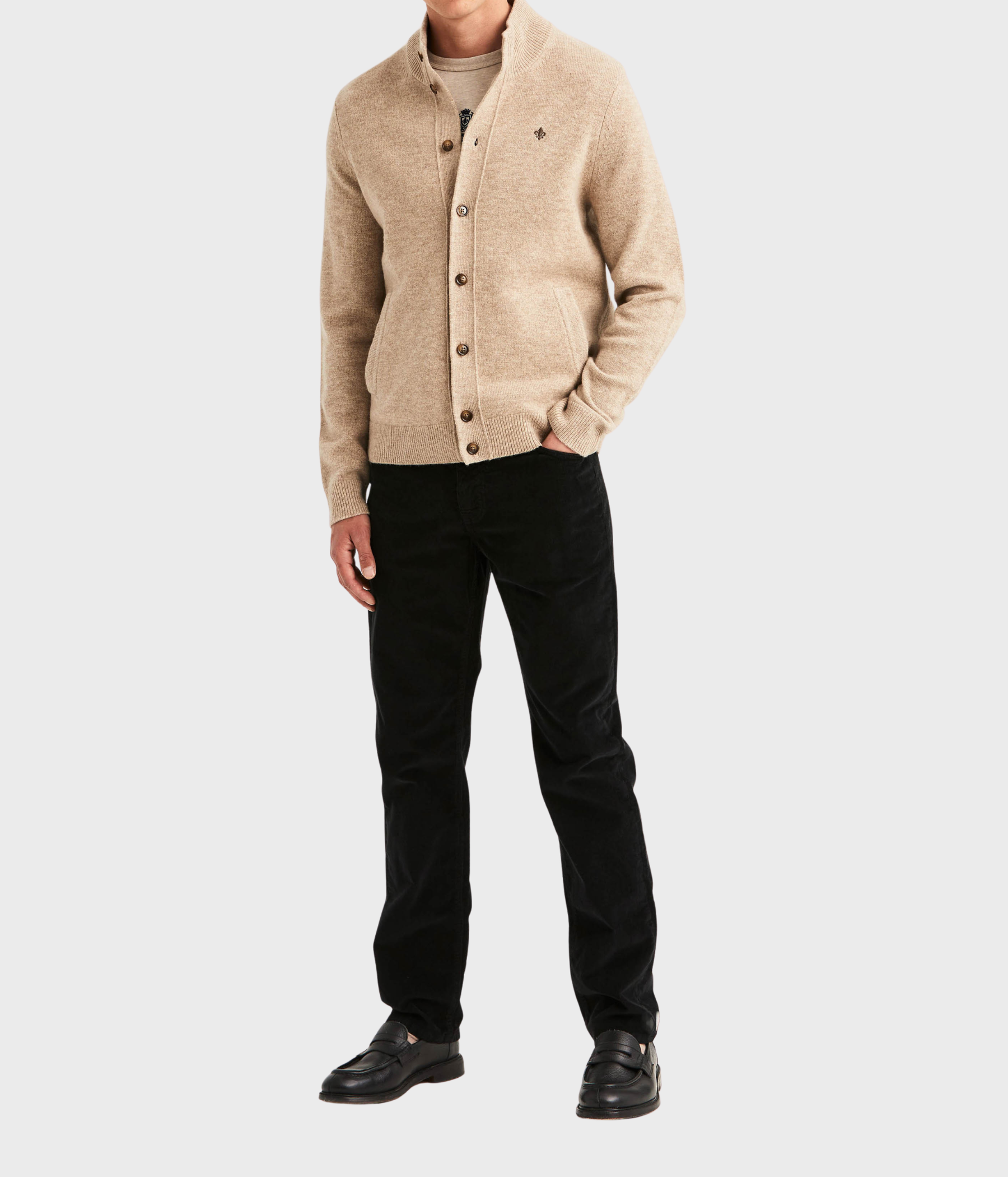 Hertford Button Cardigan (05 Khaki)