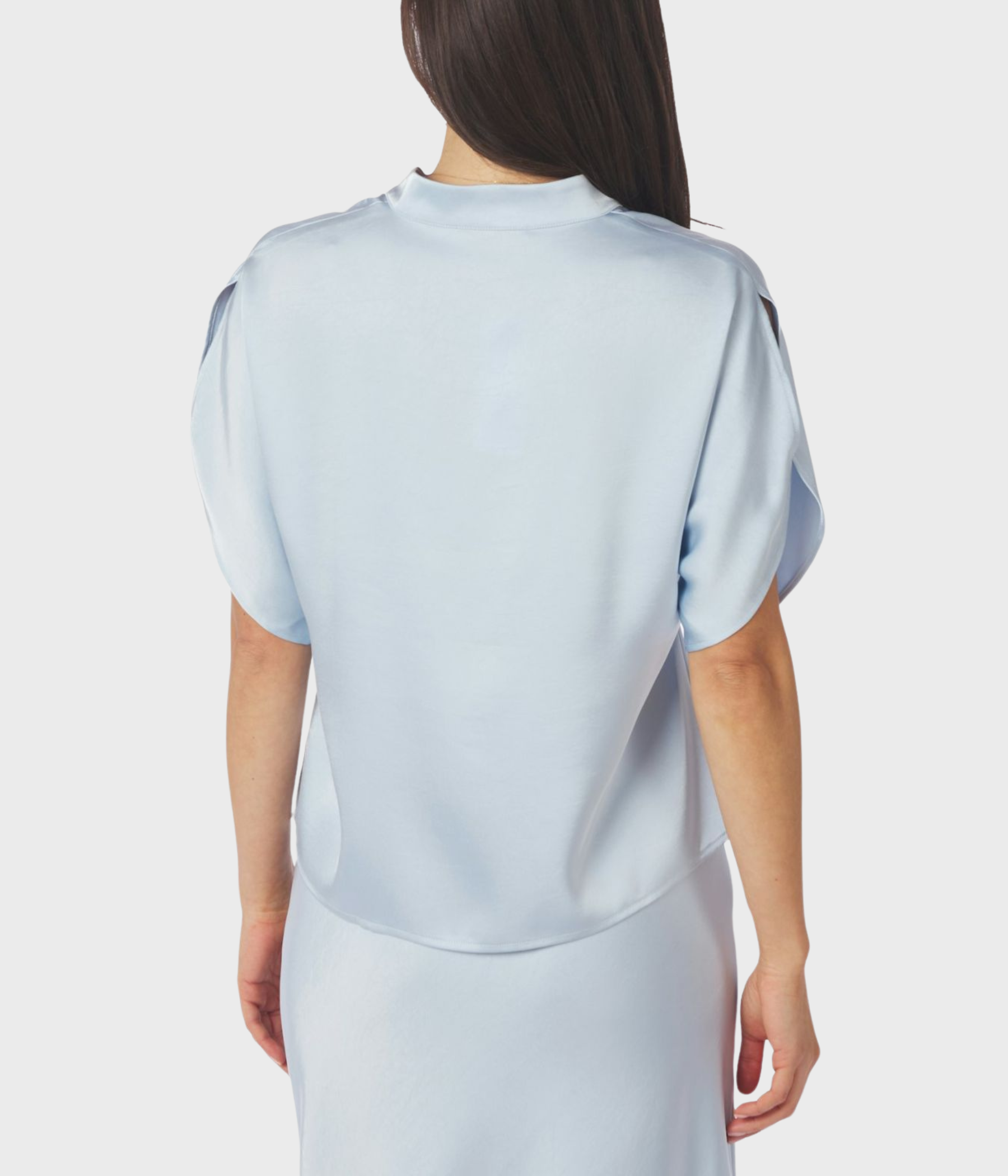 Anelle Heavy Sateen Blouse (145 Light Blue)