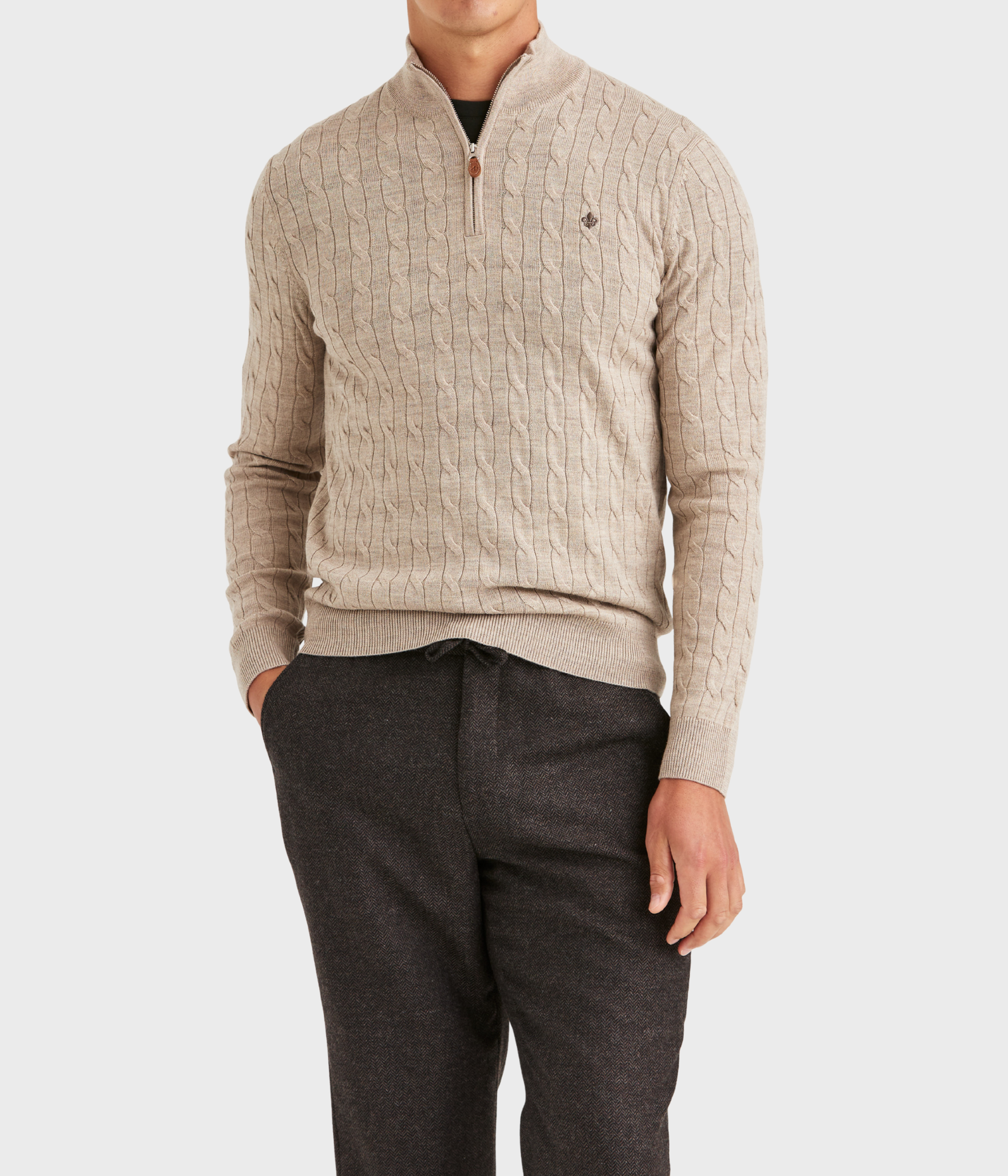 Merino Cable John Zip. (05 Khaki)