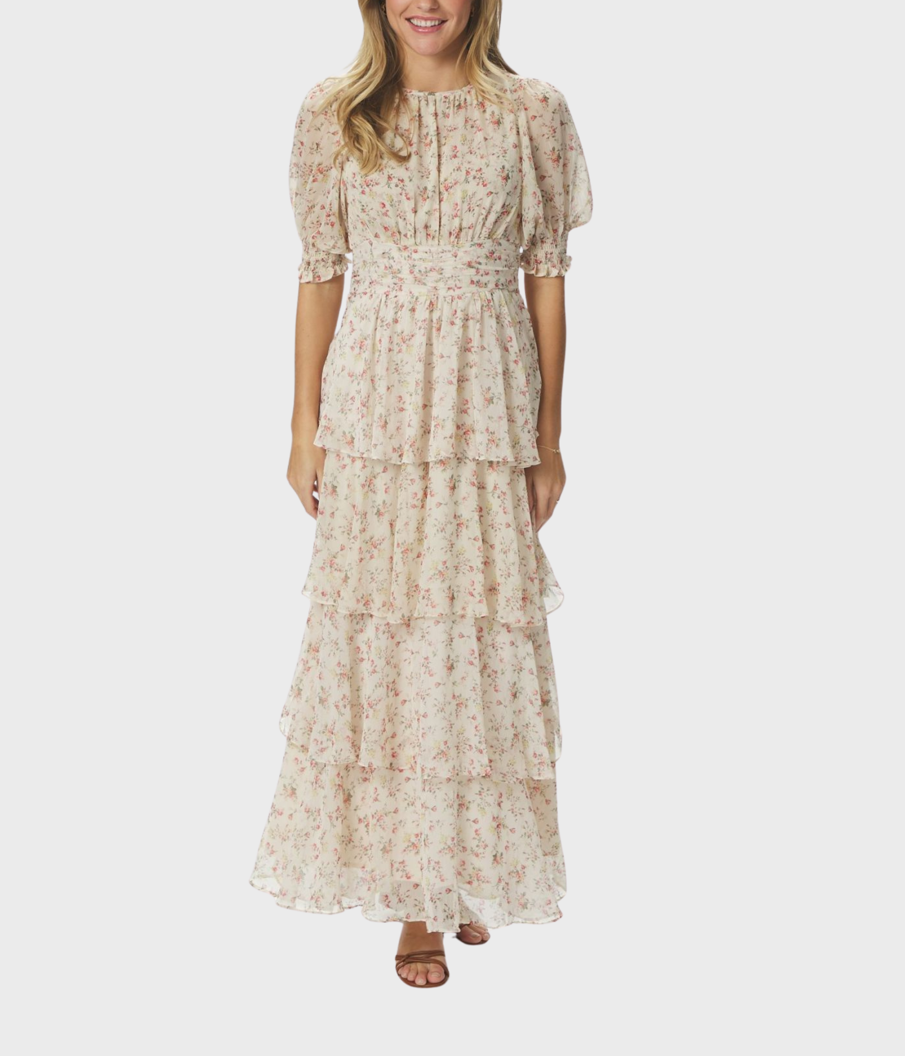 Sable Meadow Printed Dress (122 creme) - D.O. Design Only