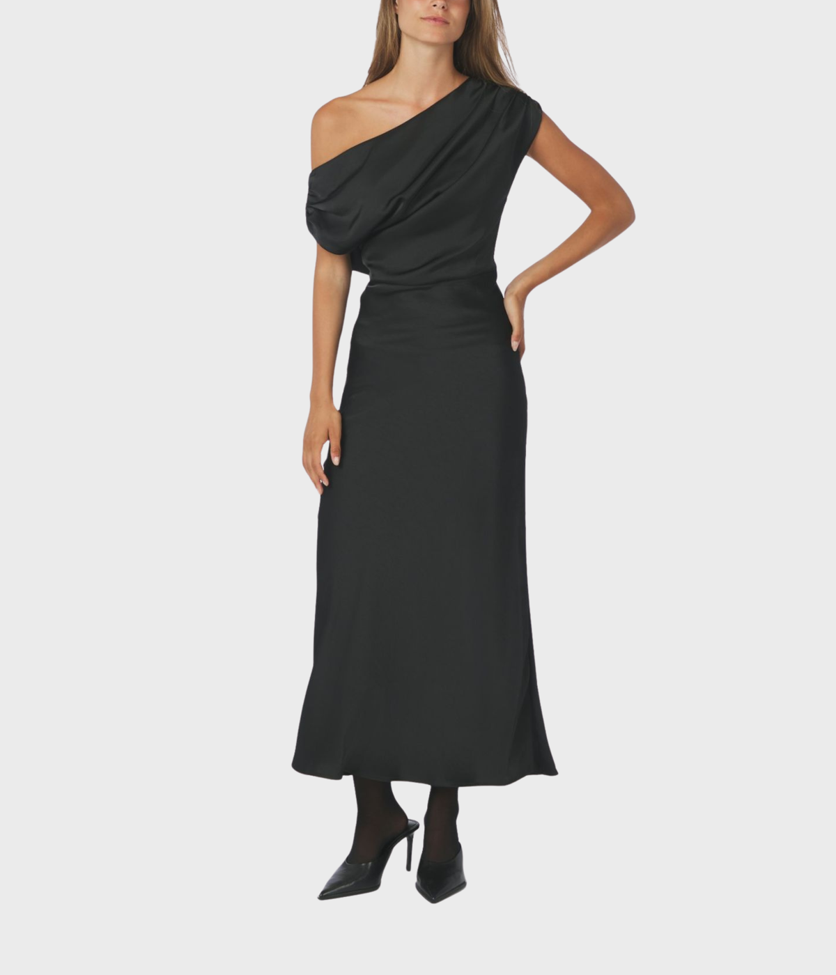 Lilith Heavy Sateen Dress (Black)