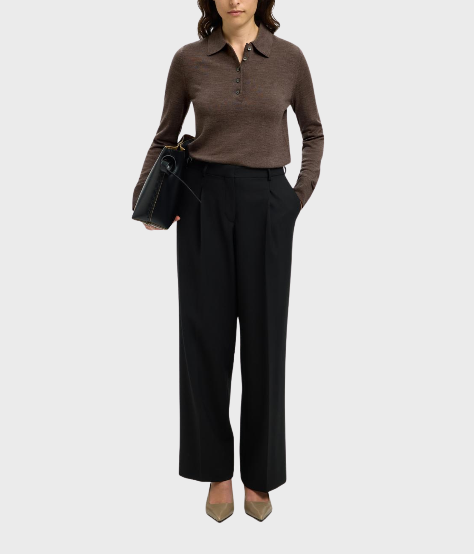 SLFTHEA LS KNIT MERINO COLLAR NECK NOOS (Delicioso)