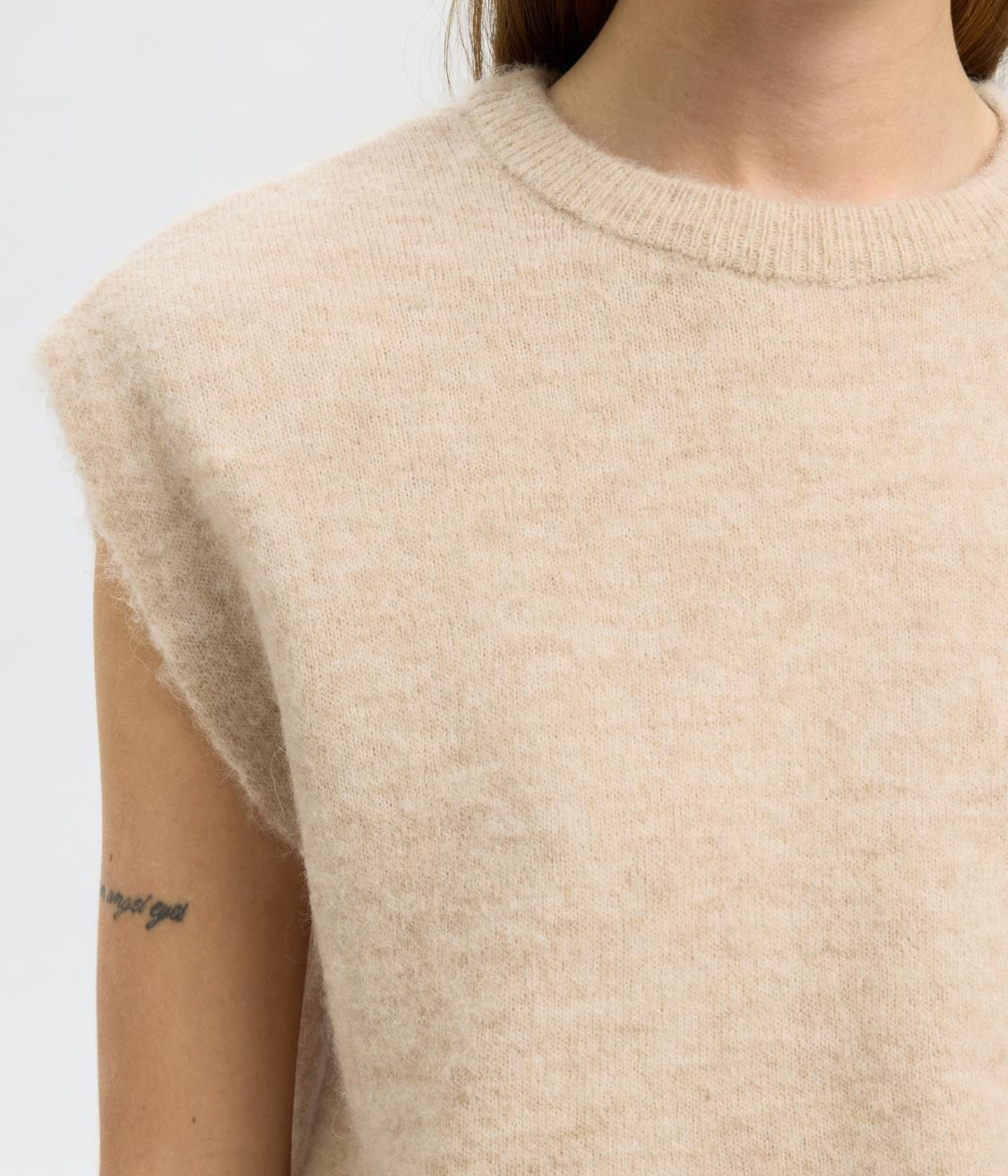 SLFLULU SL KNIT VEST (Birch Detail:MELANGE)