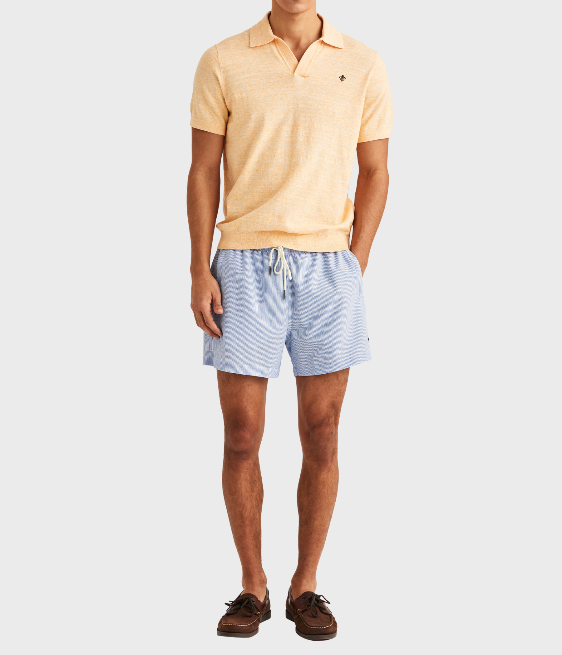 Morris Seersucker Bathing Trunks (54 Light Blue)