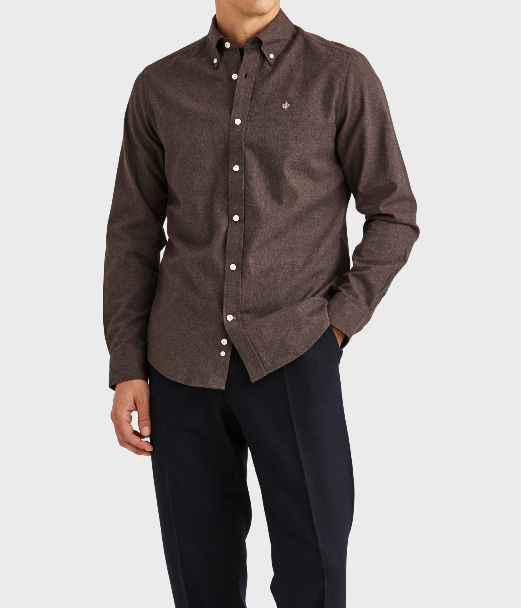 Watts Flannel Shirt-Slim Fit (80 Brown)