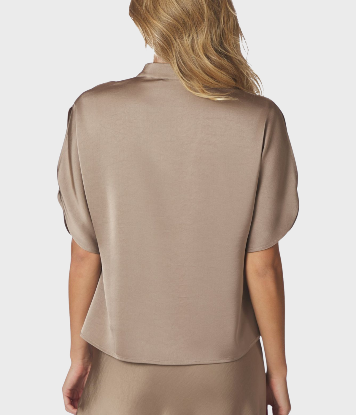 Anelle Heavy Sateen Blouse (811 Dark Taupe)