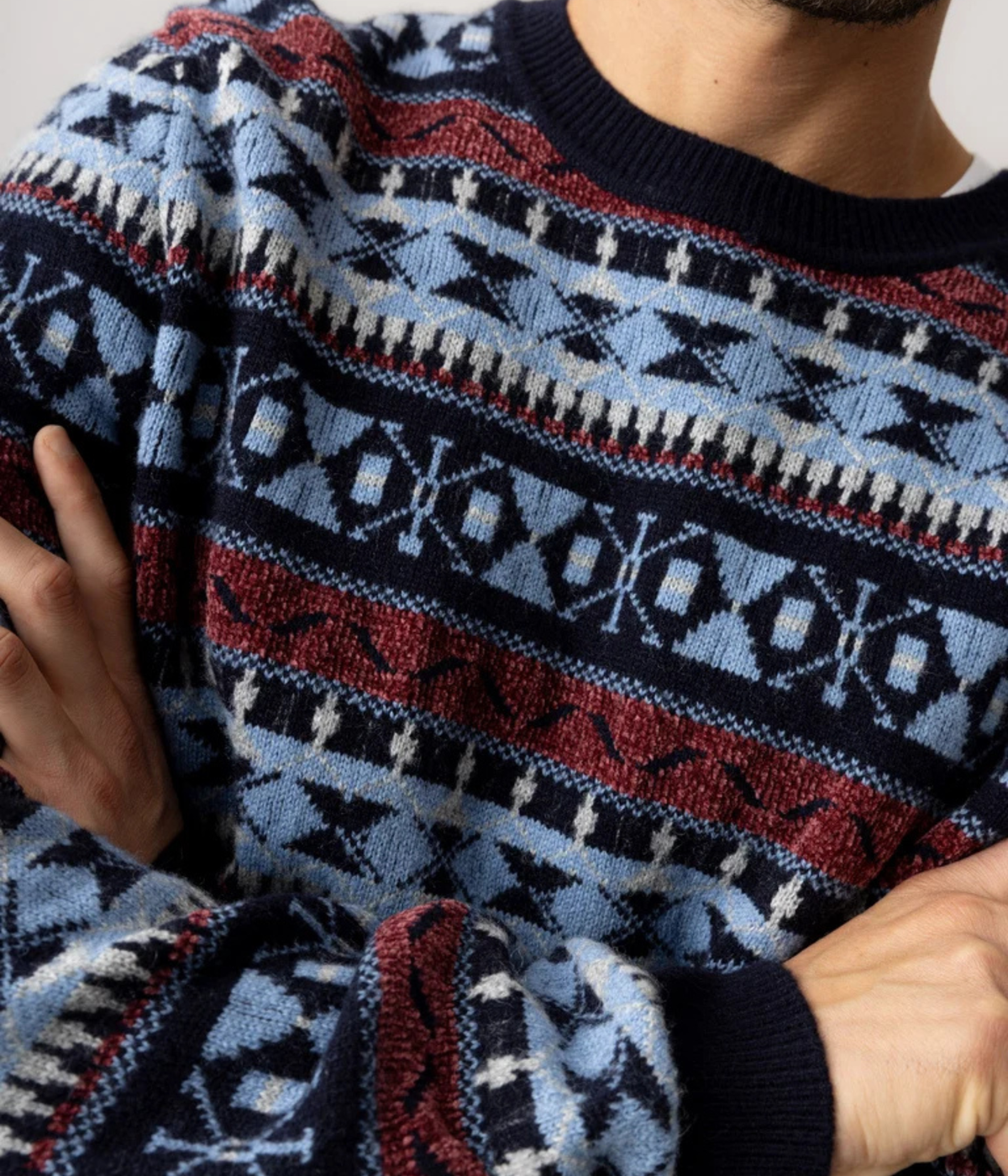 Mmgpatterson Jacquard Crew Knit (469 Navy)