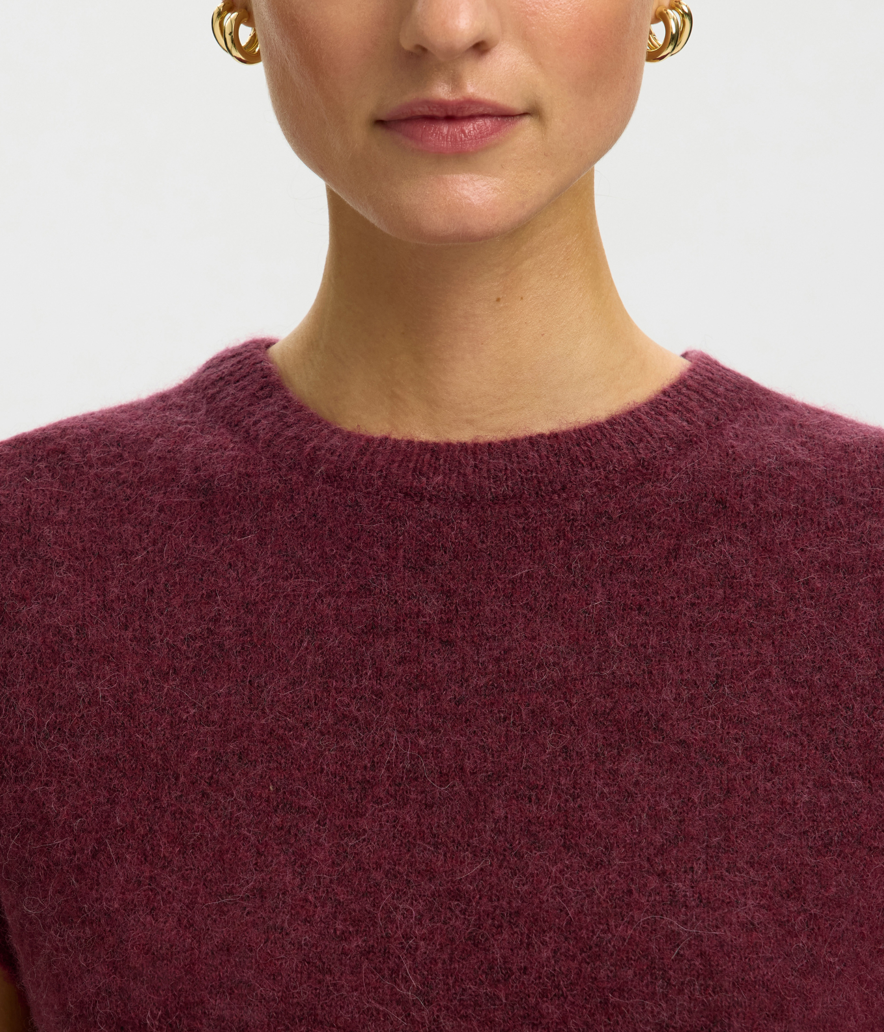 Slwlulu Sl Knit Vest Noos (Tawny Port Detail:MELANGE)