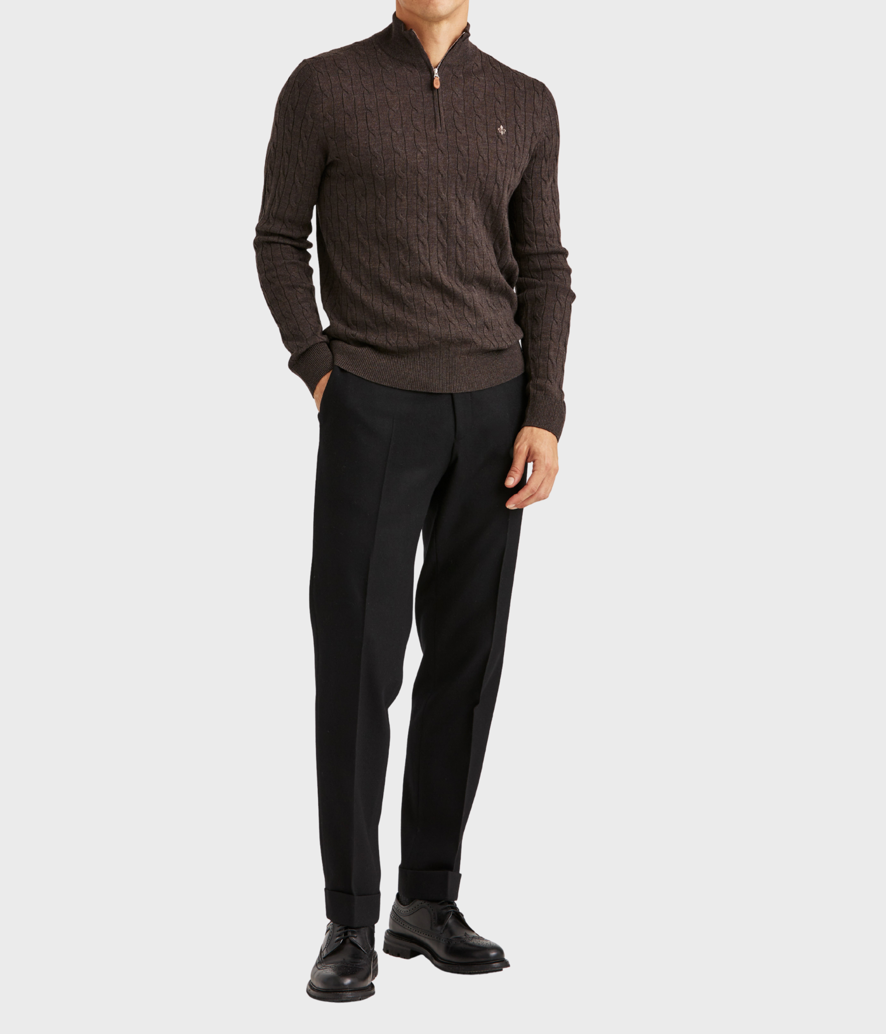Merino Cable John Zip. (88 Brown)