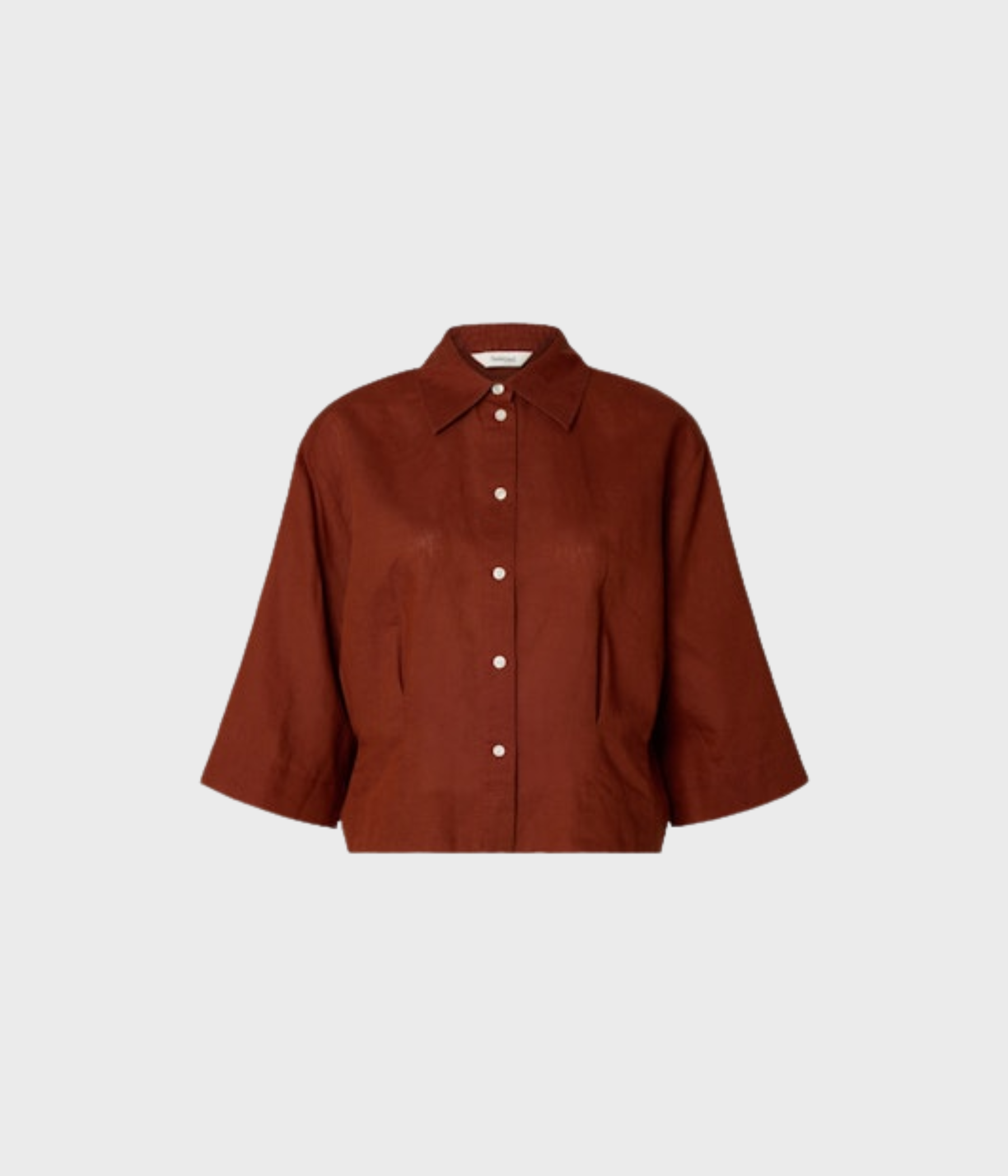 Slfcleo Regular 3/4 Cropped Shirt B (Cherry Mahogany)