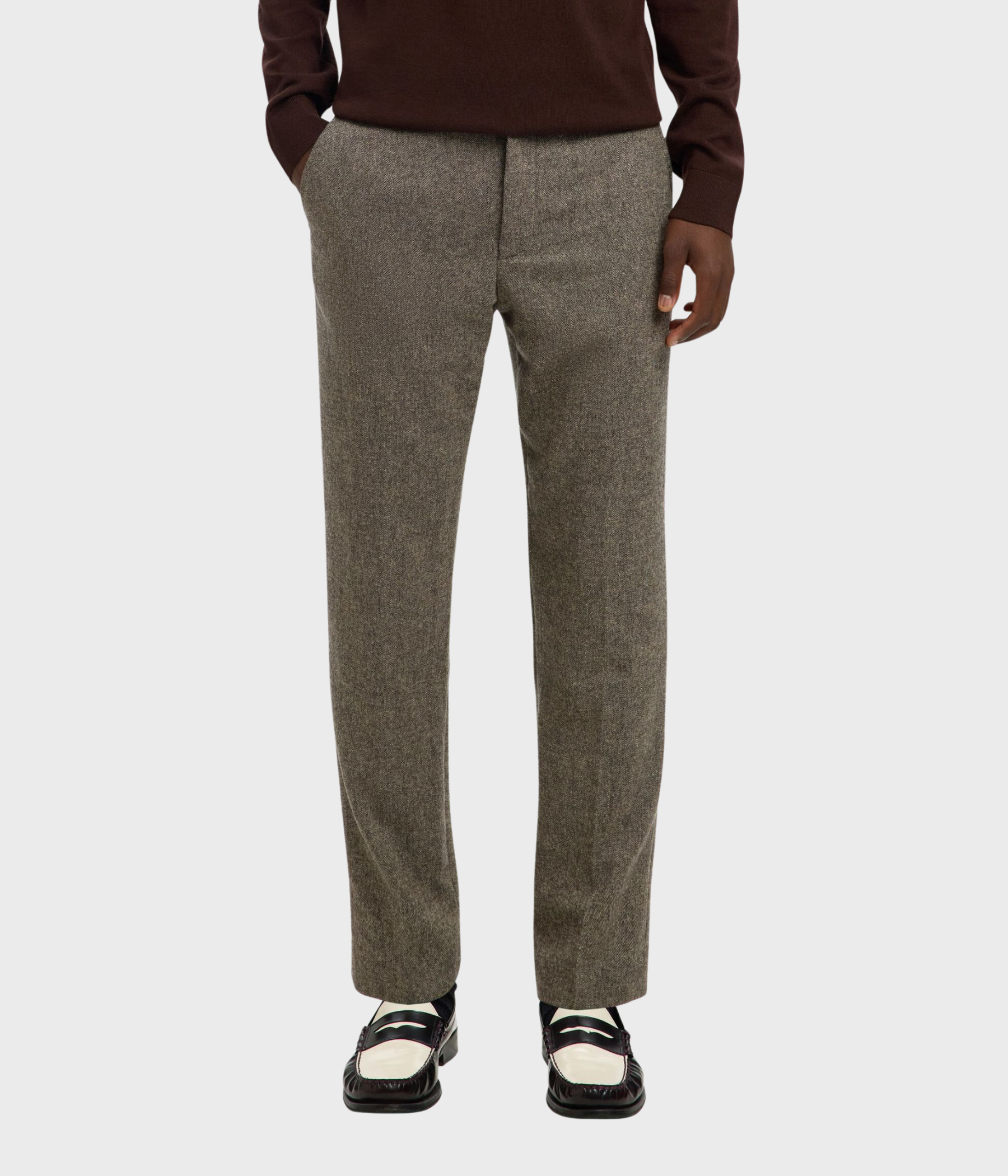 SLHSLIM-REED WOOL TRS NOOS. (Brownie Detail:structure)
