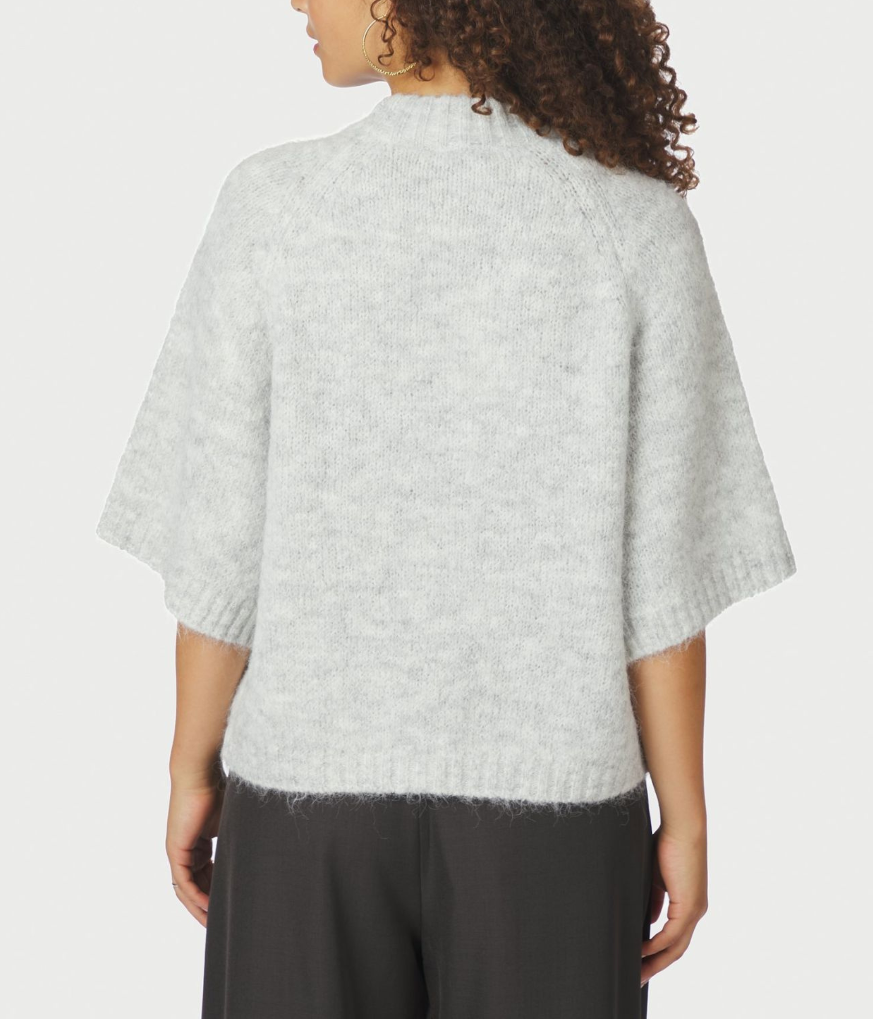 Benuta Fluffy Knit Cardigan. (103 Light Grey Melange)