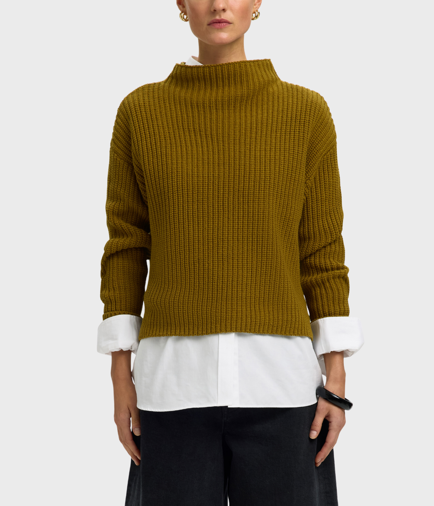 Slfselma Sus Ls Knit Pullover Noos. (FIR GREEN)