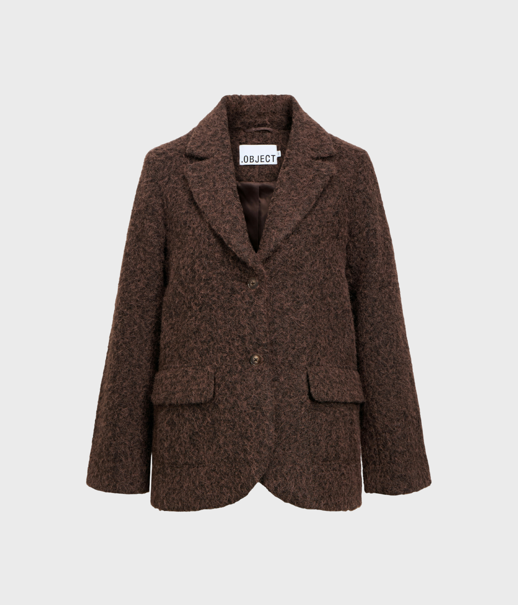 OBJCELINA L/S LO JACKET 140 (Seal Brown Detail:Black melange)