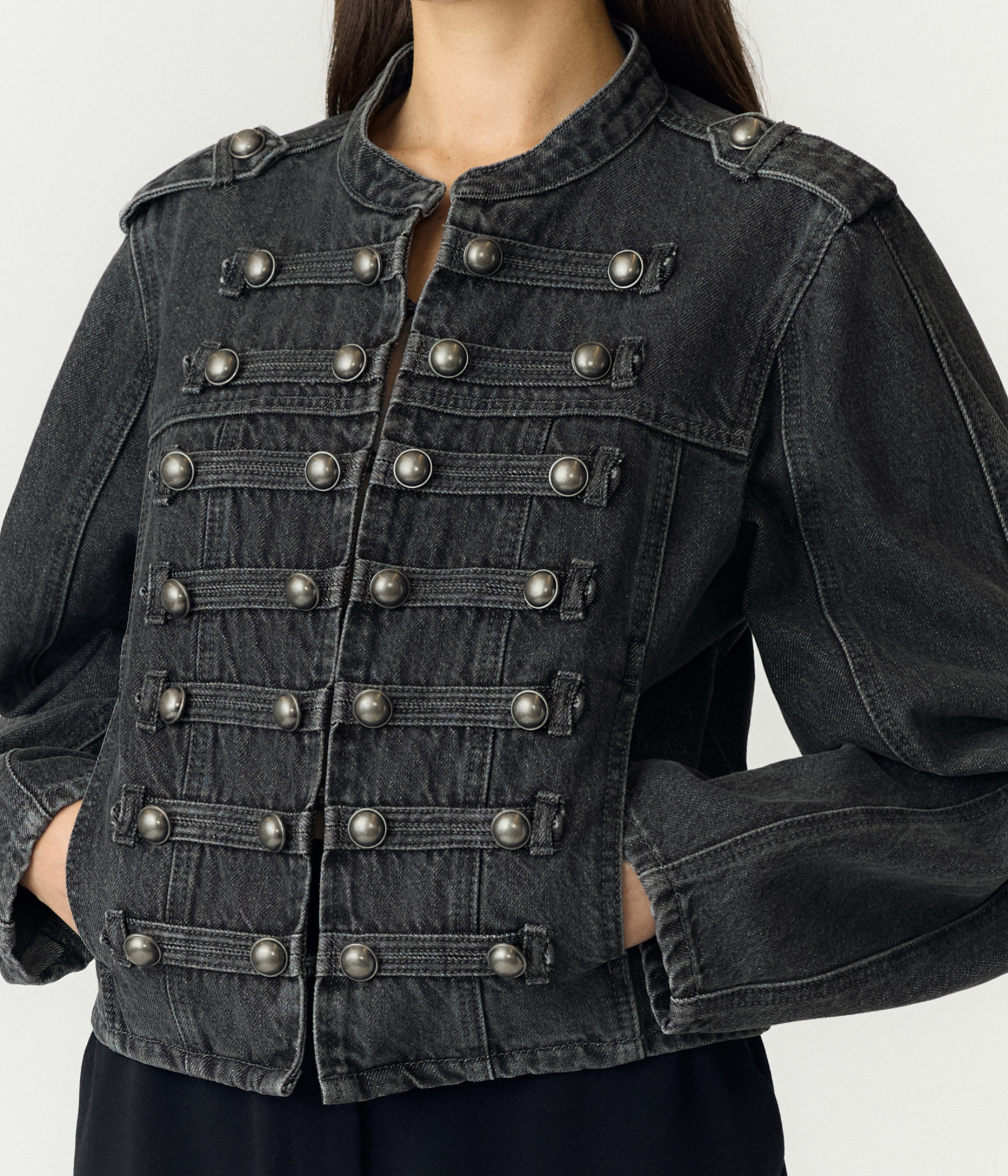 Yassky Ls Denim Jacket - Story (Dark Grey Denim)