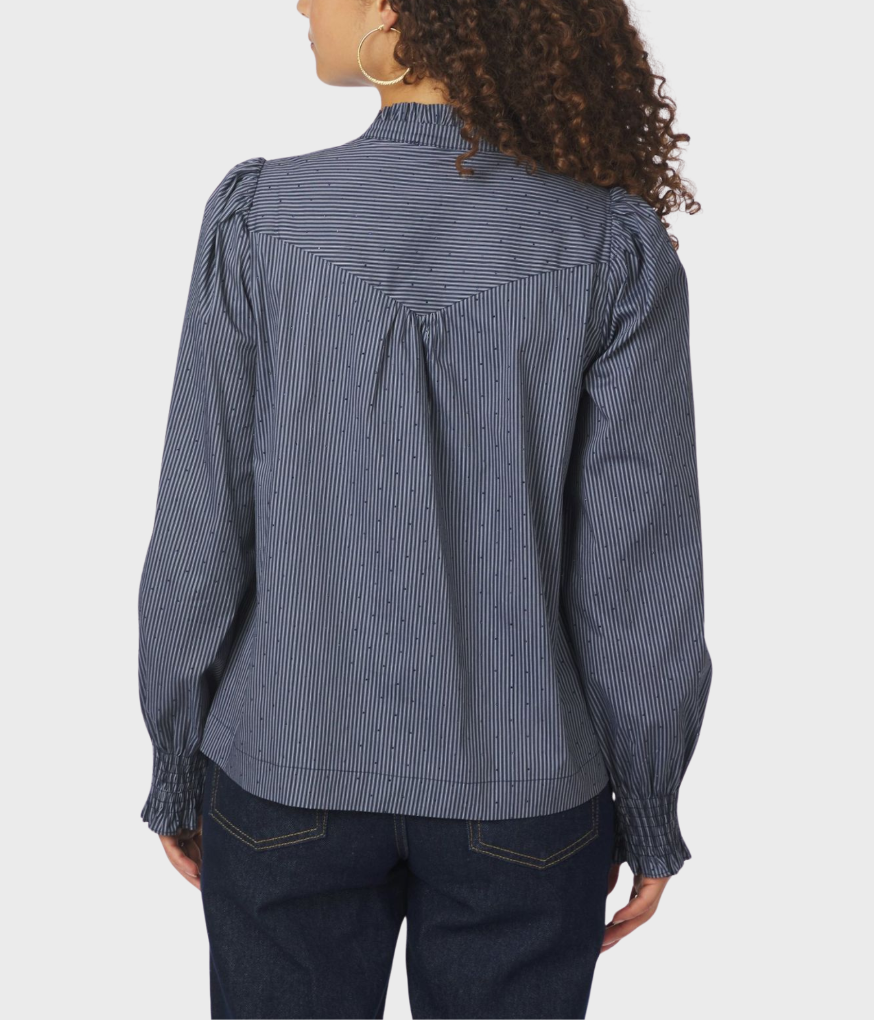 Astrida Stripe Stone Blouse (141 Navy)