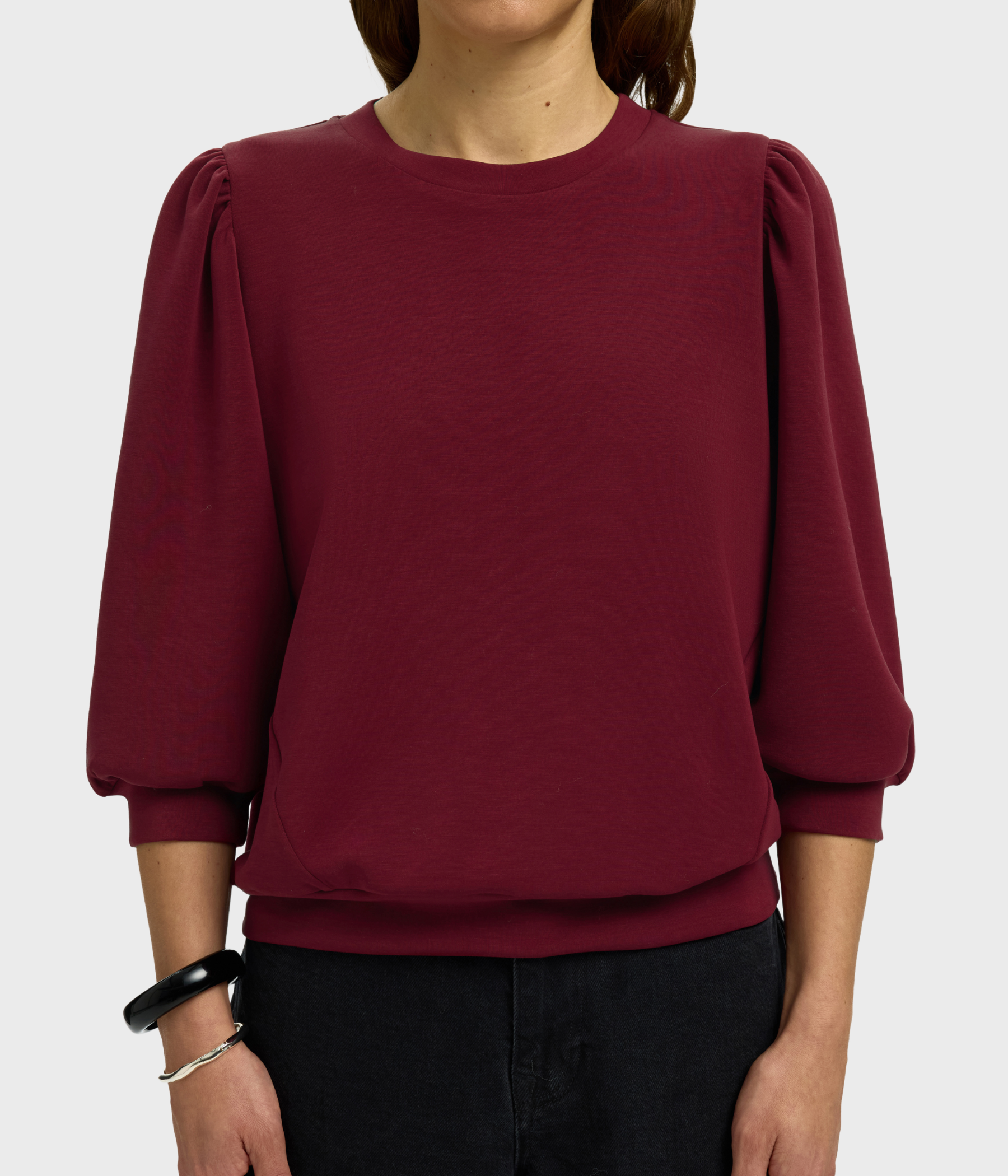 Slftenny 3/4 Sweat Top Noos. (Tawny Port)