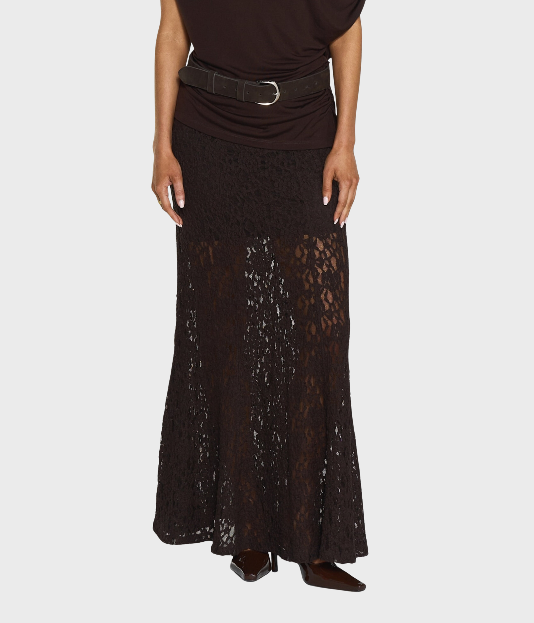 Akasha Lace Skirt (MOCHA BROWN)
