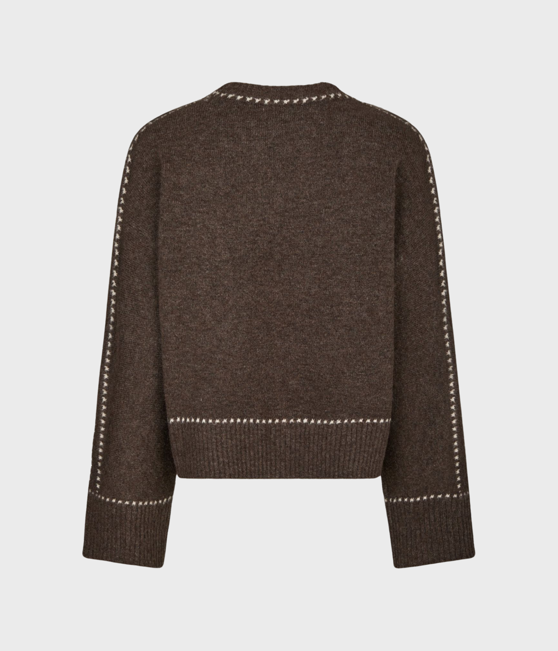 Roeme Knit Stitch Blouse. (205 Brown Melange)