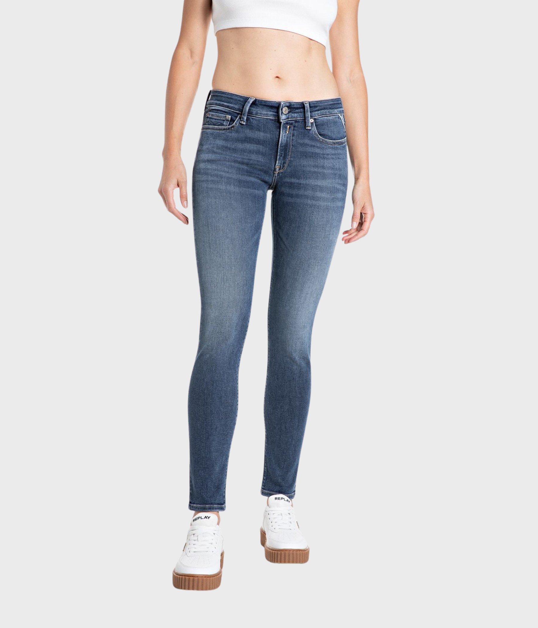 NEW LUZ Skinny (009 MEDIUM BLUE medium dark enzymatic stone wash)