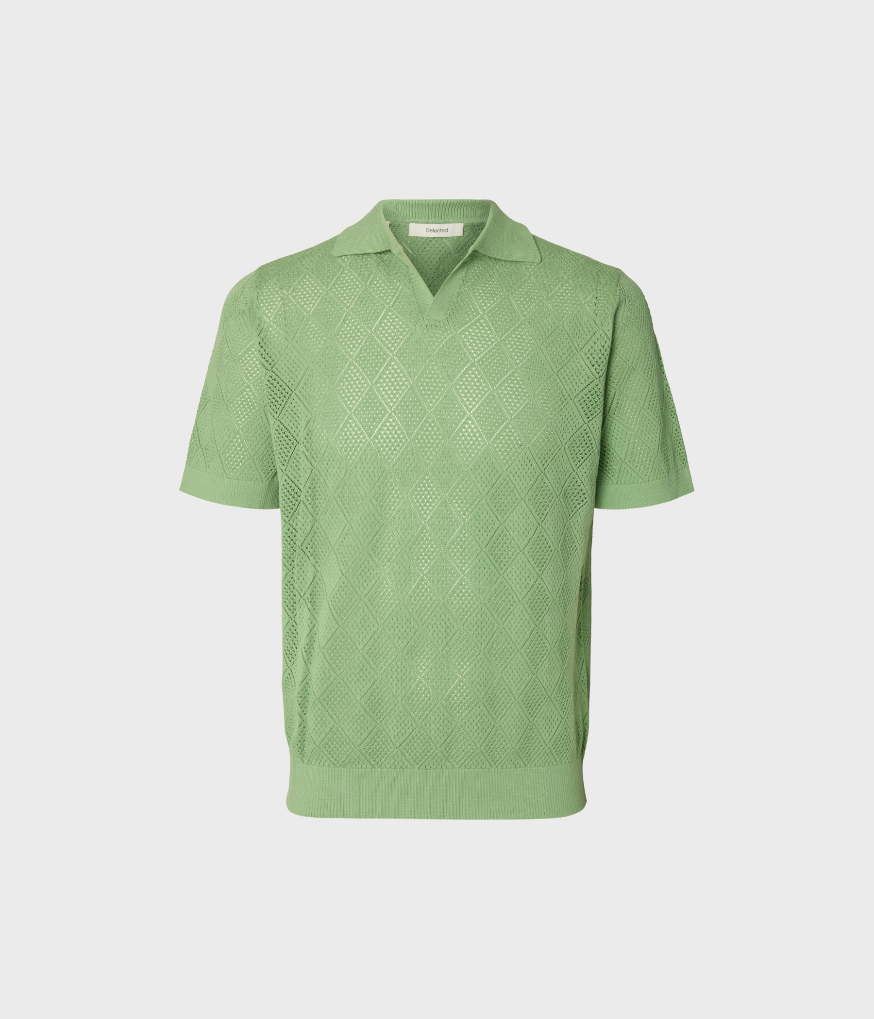 Slharco Ss Knit Structure Open Polo (Aspen Green)