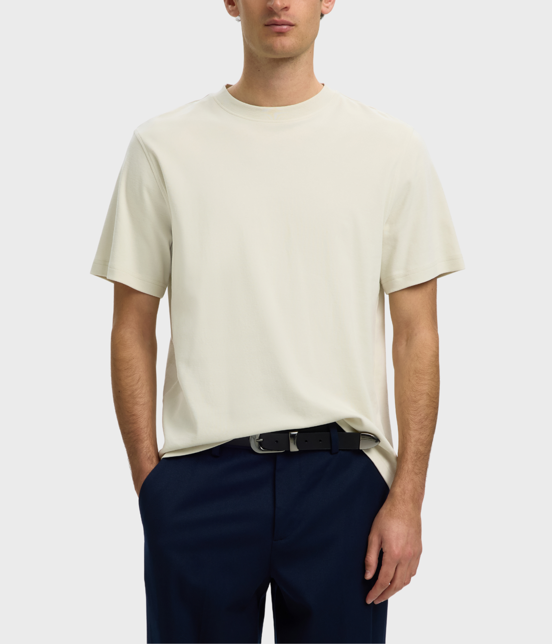 Slmtaj Mid Wgt Peach Ss O-Neck Tee Noos (Silver Birch)