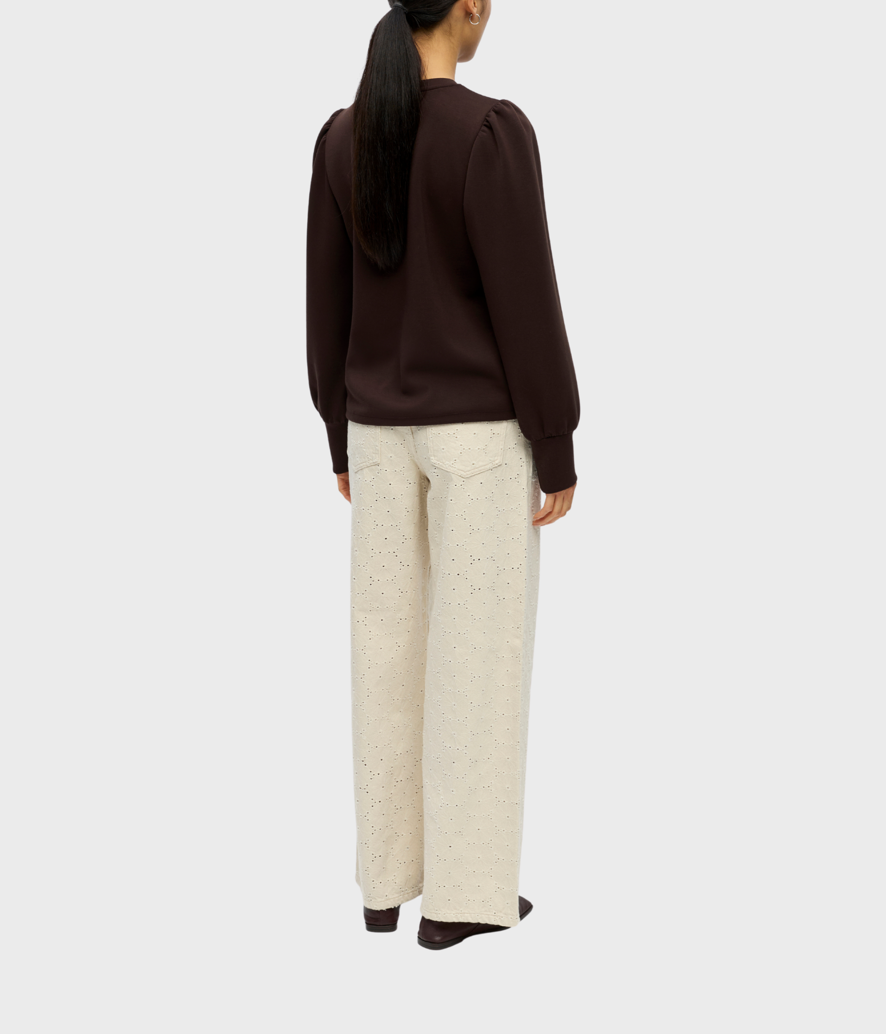Objandrea Re L/S O-Neck Top Noos. (Seal Brown)