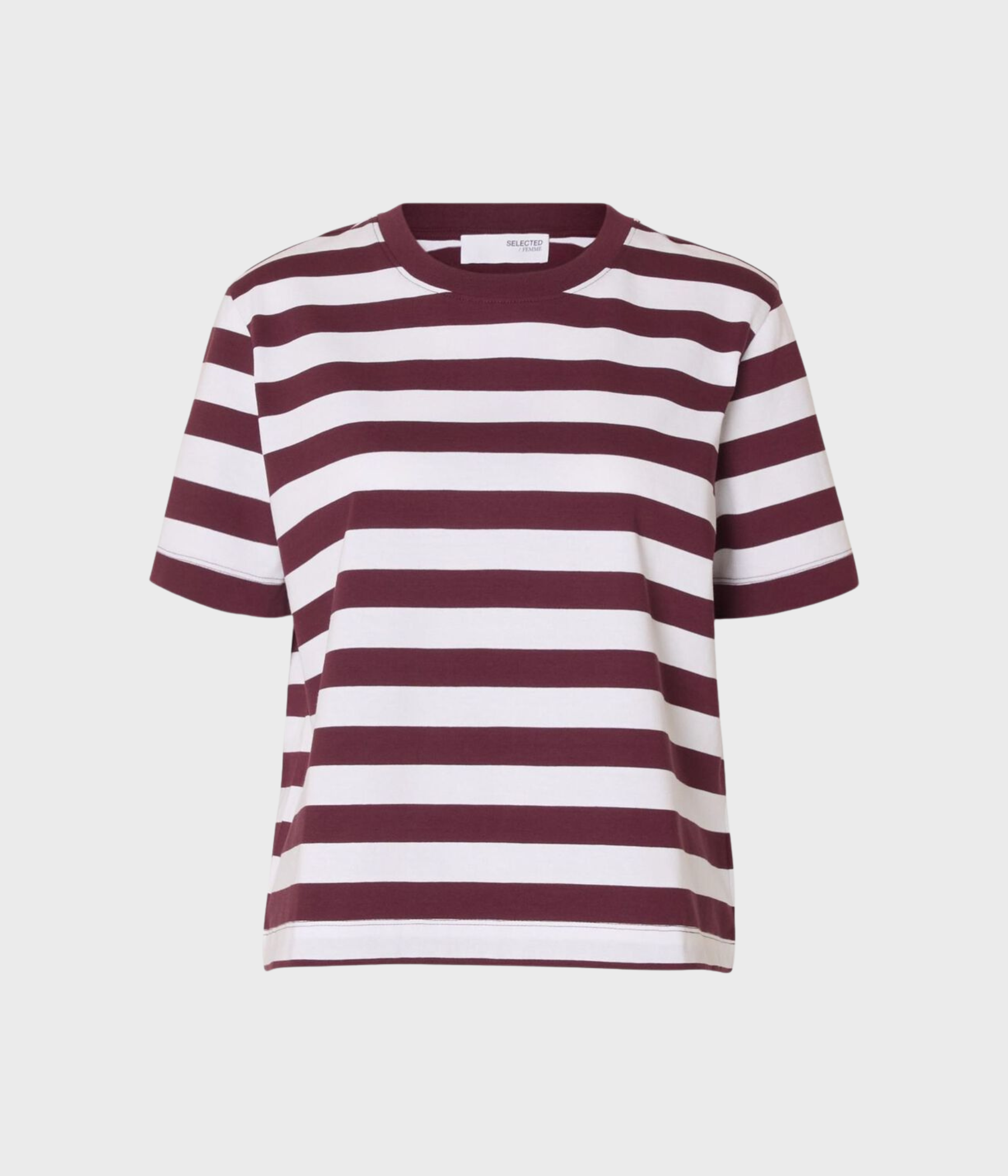SLFESSENTIAL SS STRIPED BOXY TEE NOOS. (Fig- Stripes:BRIGHT WHITE - WIDE)