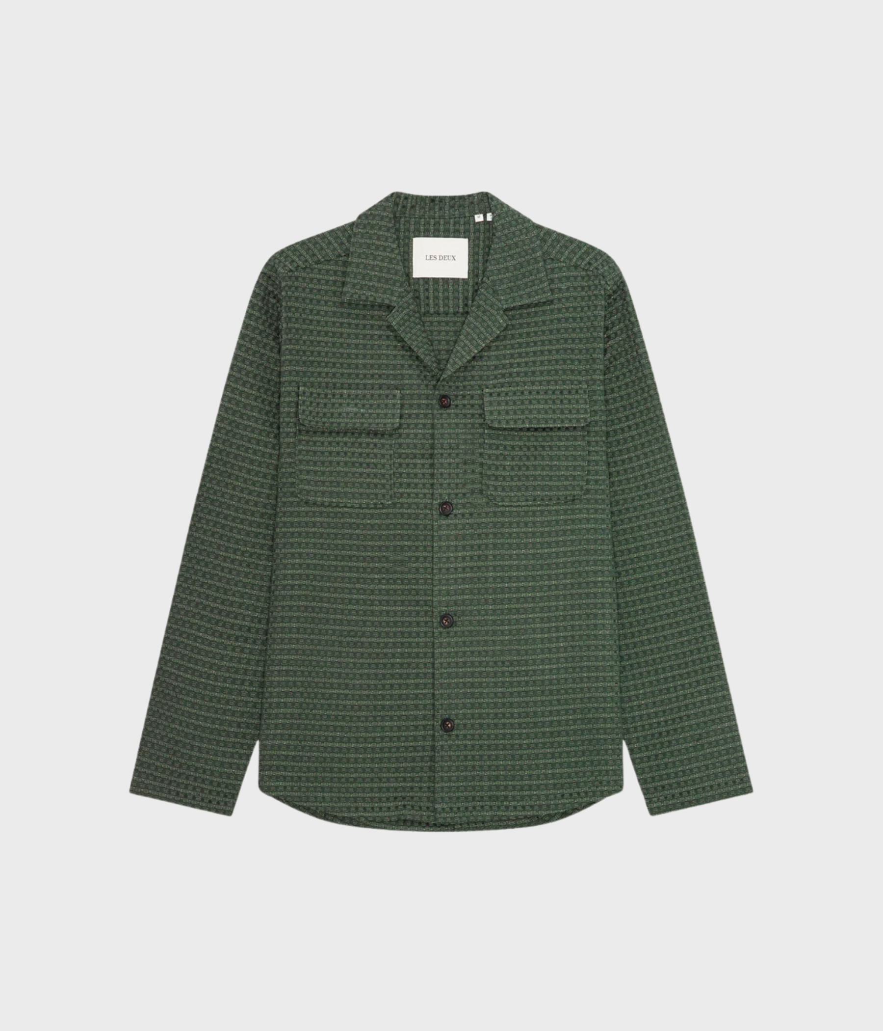 Check Seersucker Overshirt (546 Pine Green)