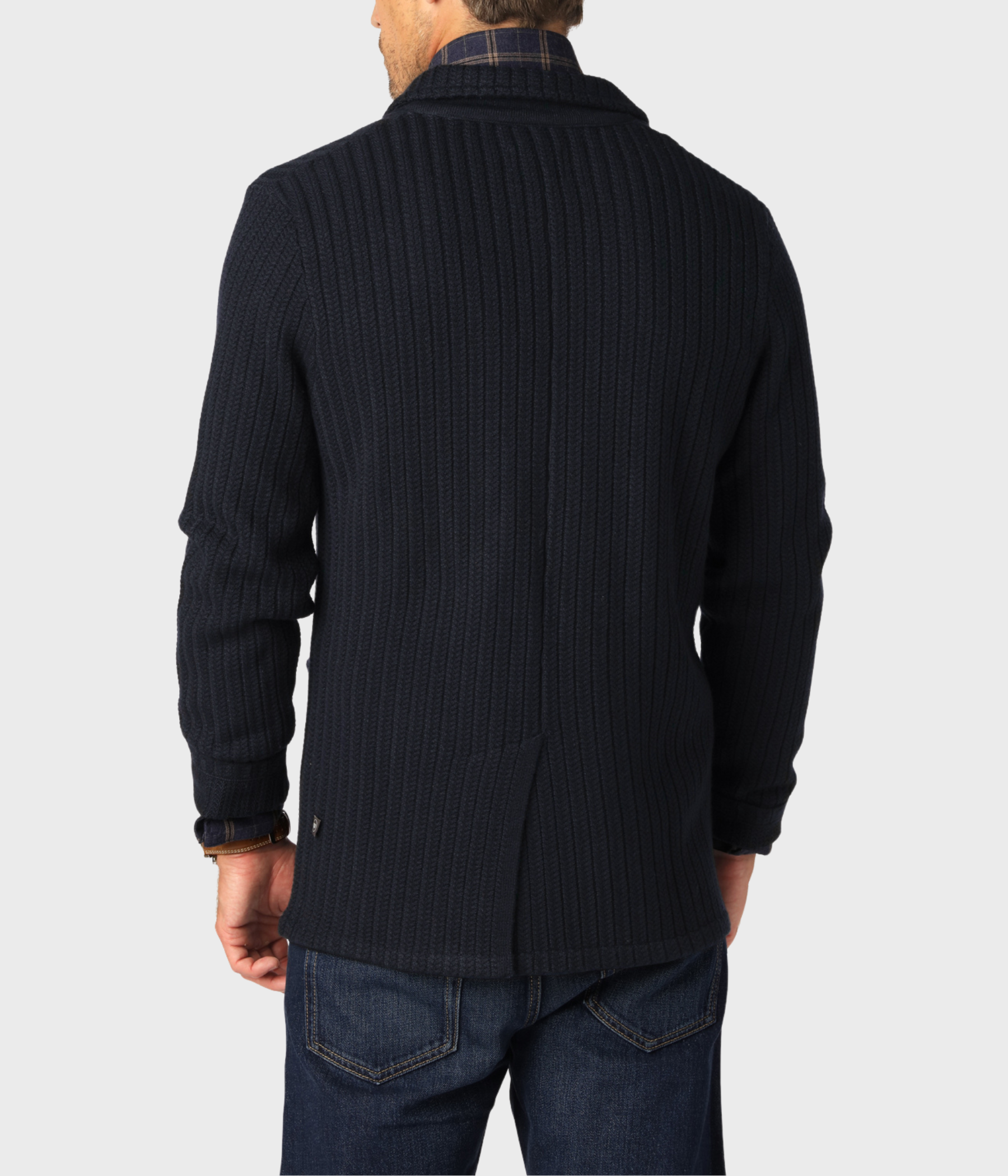 Merino Cable Blazer. (Navy)