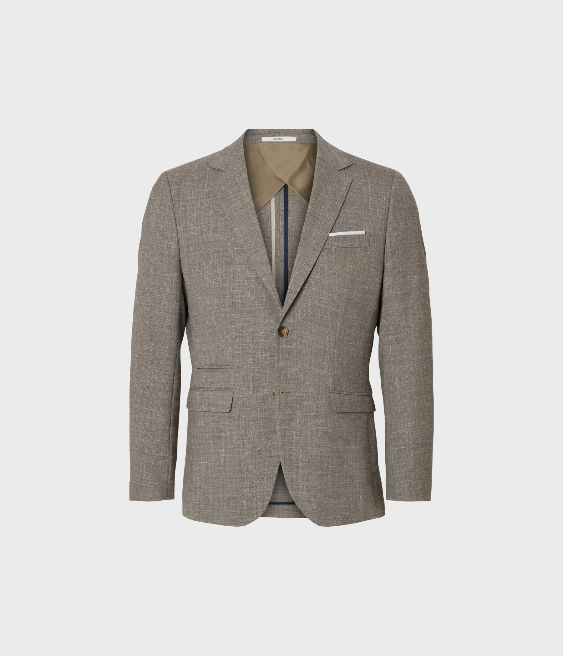 SLHSLIM-OASIS LINEN BLZ NOOS. (Dark Sand Melange)