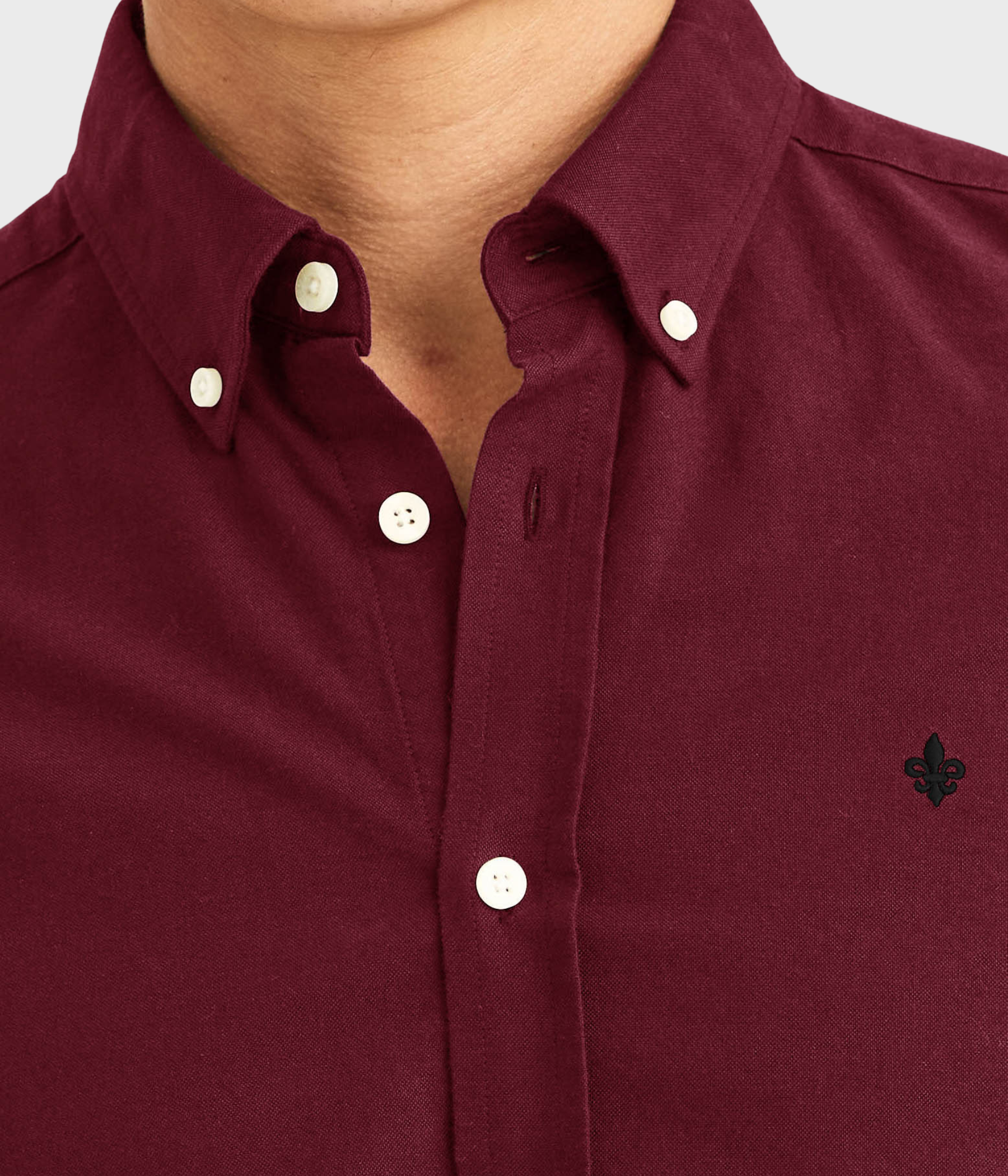 Douglas Oxford Shirt-Slim Fit (48 Wine Red)