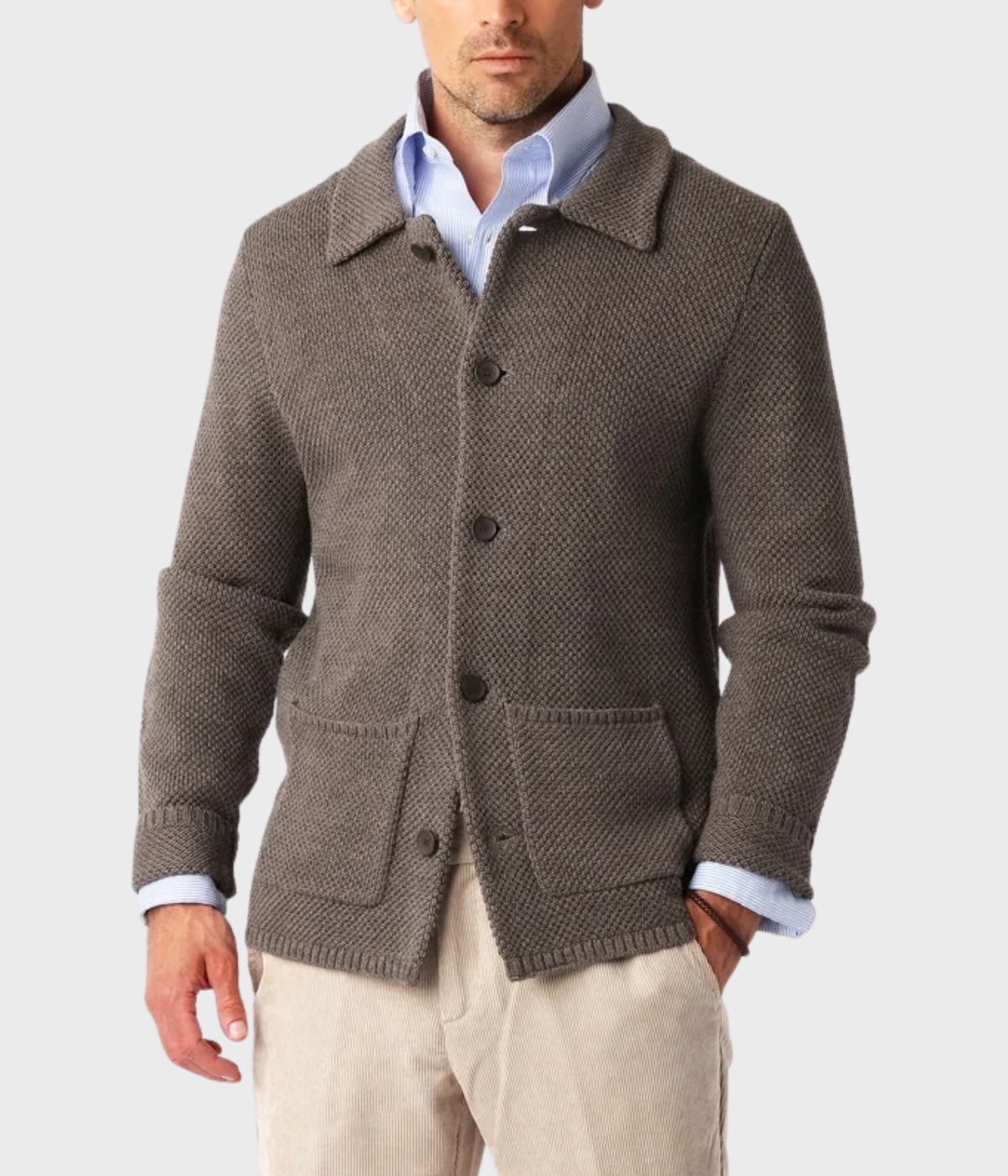 Link Knit Cardigan (NOUGAT)
