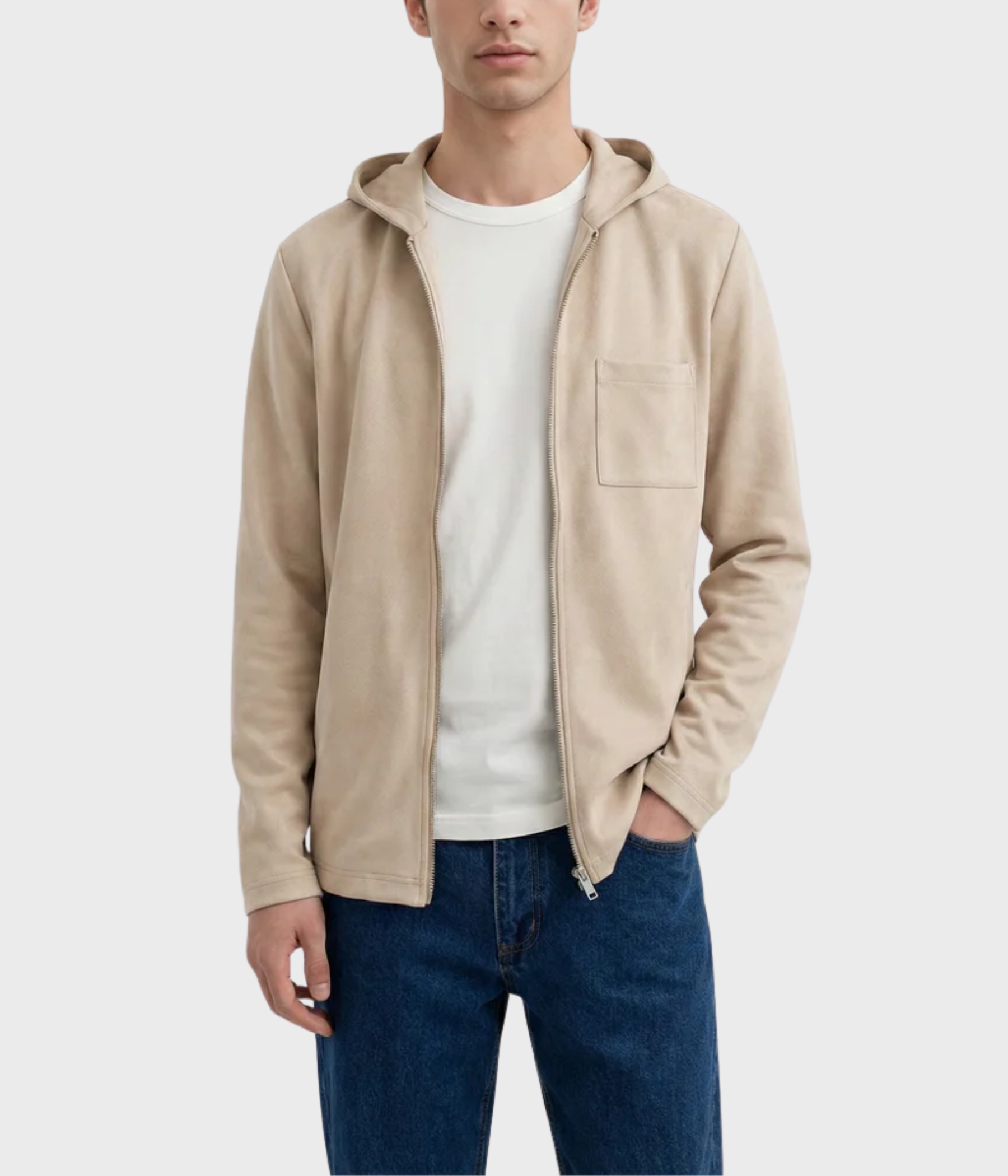 Nikolaj Vegan Zip Hoodie (Desert dusk beige)