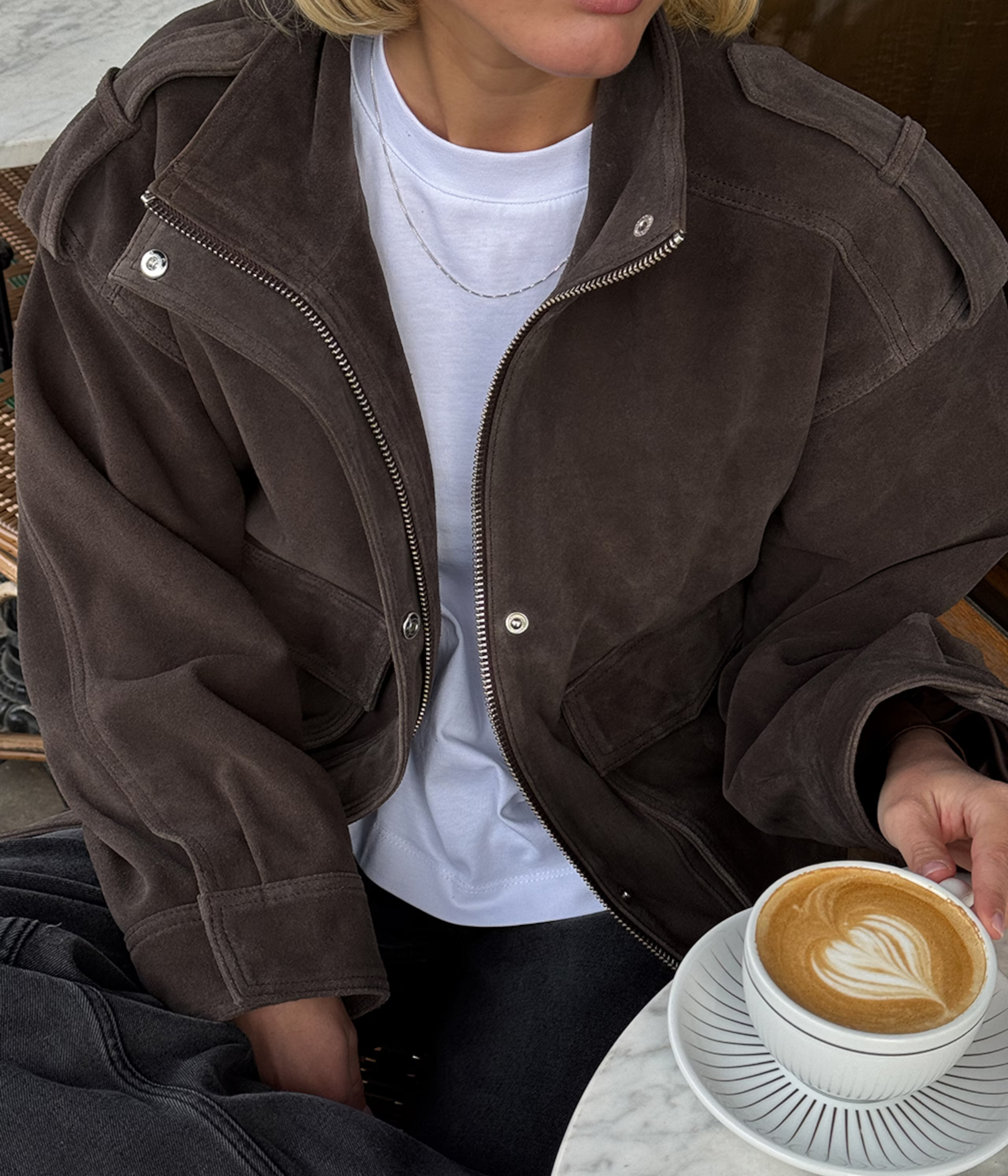 Zaria Suede Jacket (MOCHA BROWN)