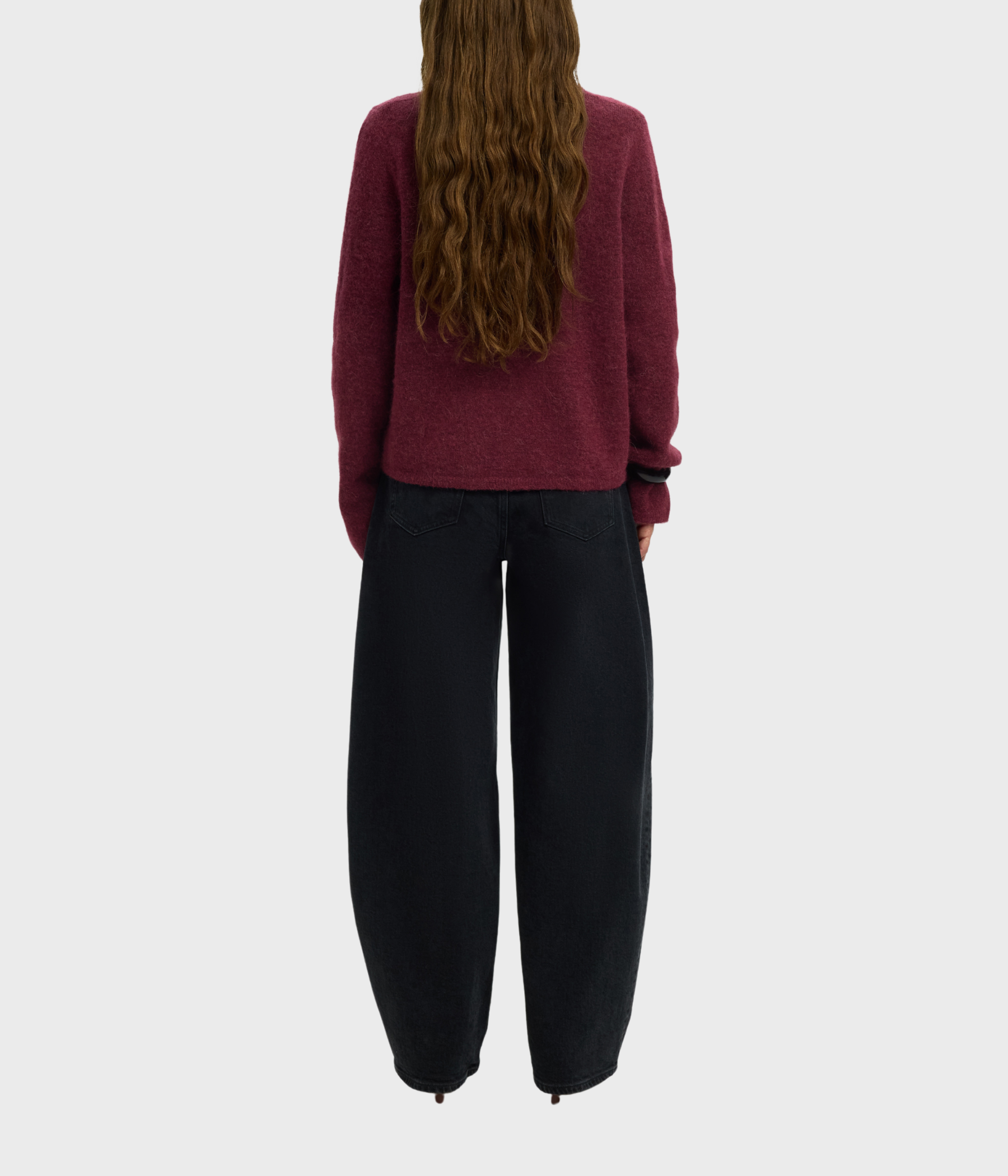 Slflulu New Ls Knit Cardigan Noos. (Tawny Port Detail:MELANGE)