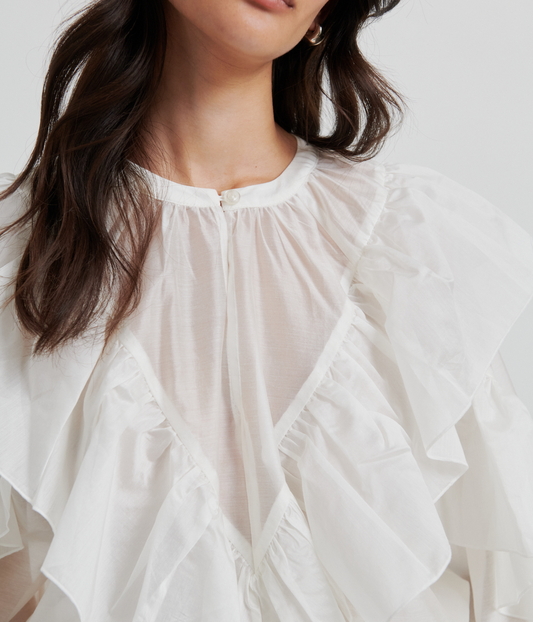 Fria Frill Blouse (0508 Tofu)