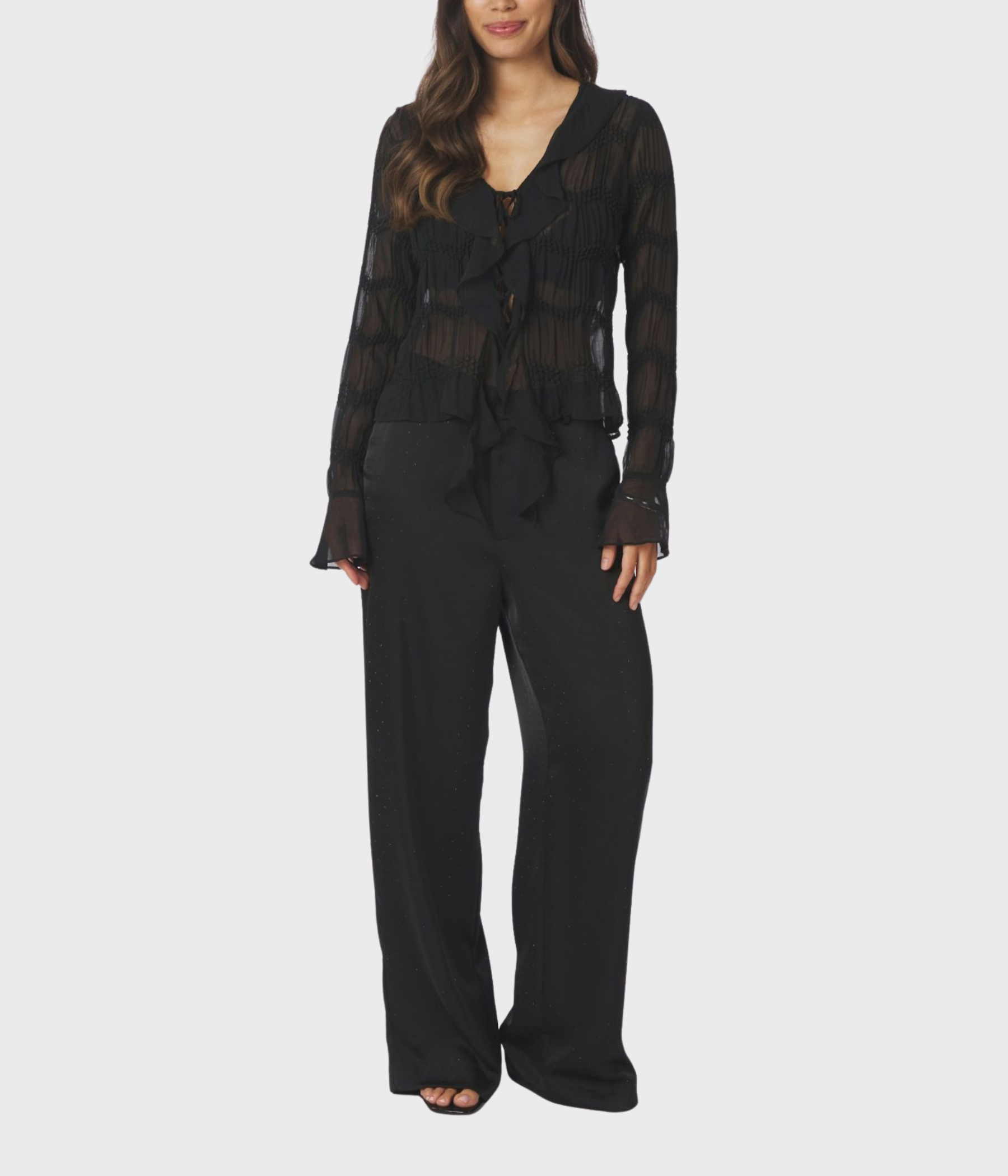 Anika Crepe Chiffon Blouse (Black)