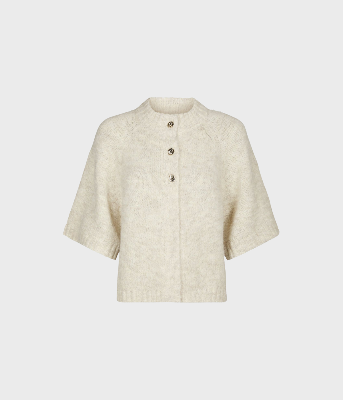 Benuta Fluffy Knit Cardigan. (Ivory)