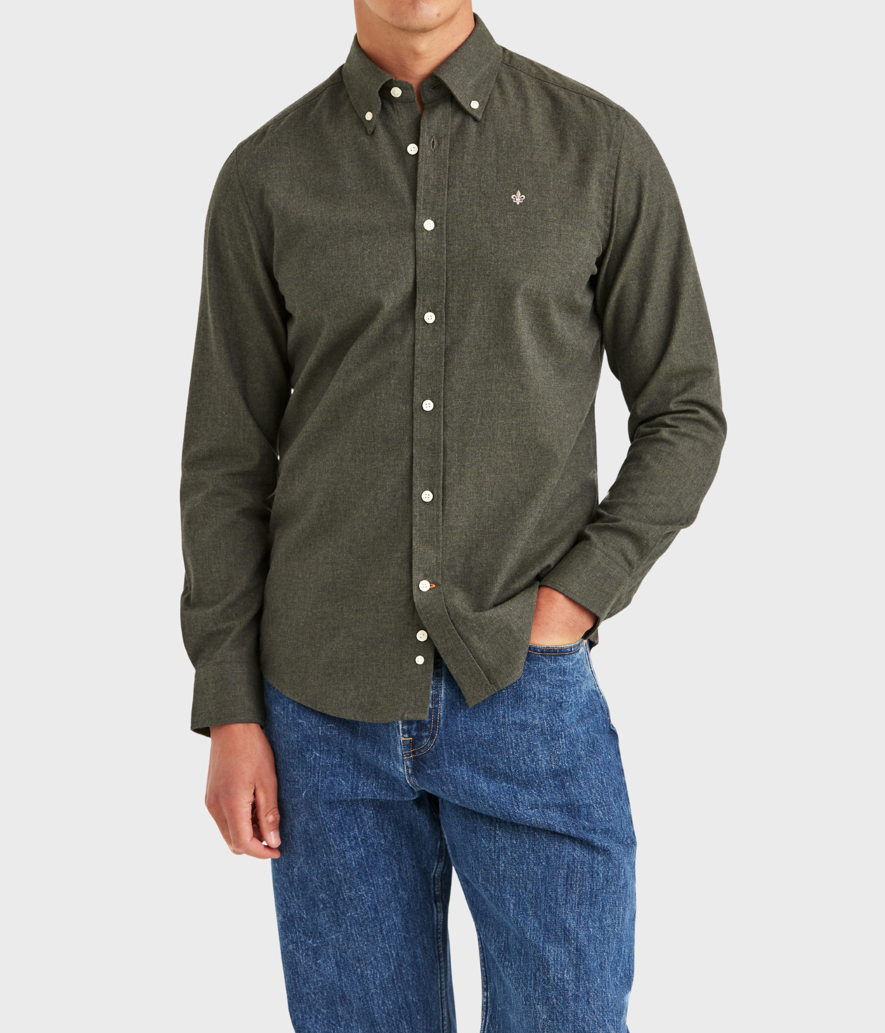 Watts Flannel Shirt-Slim Fit (78 Olive)