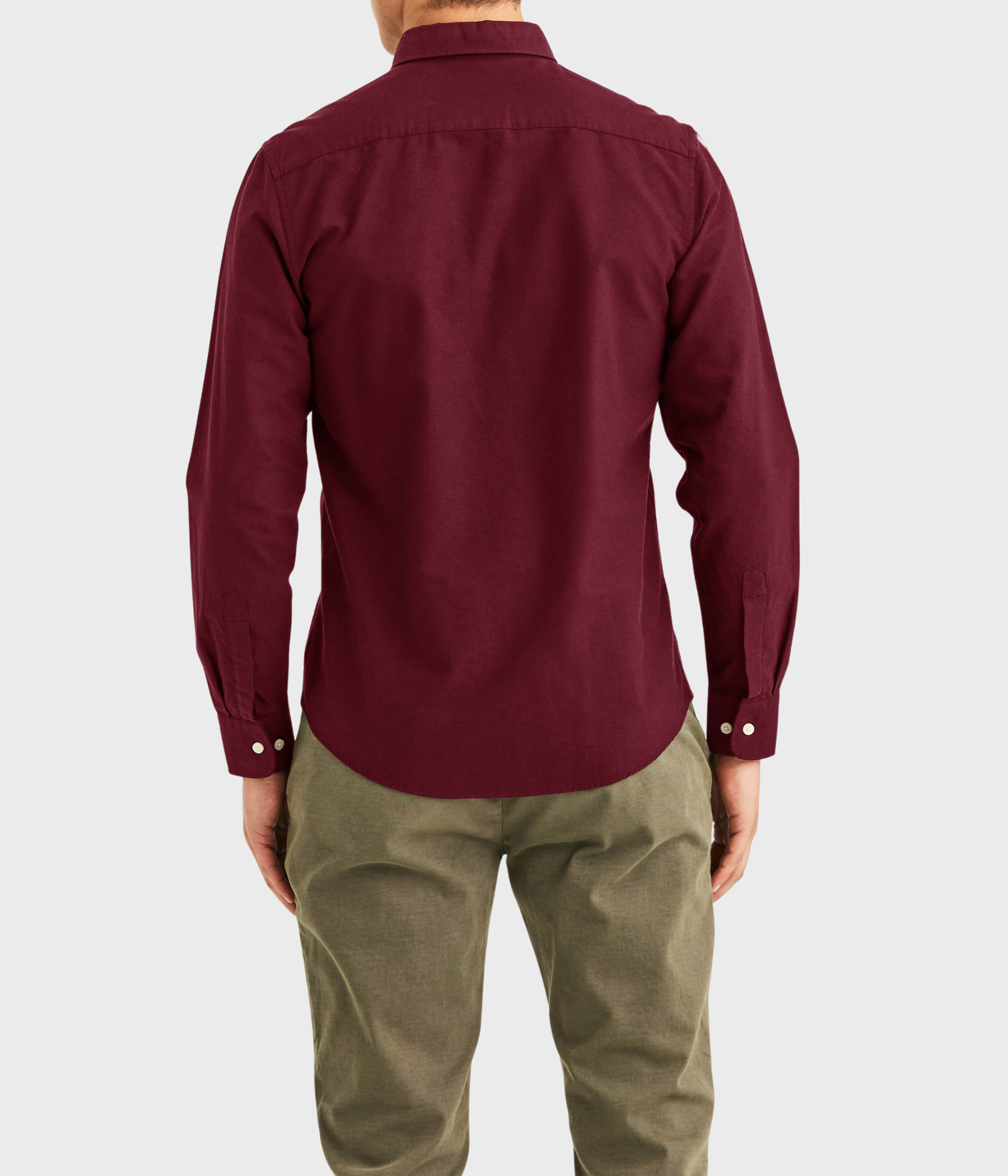 Douglas Oxford Shirt-Slim Fit (48 Wine Red)