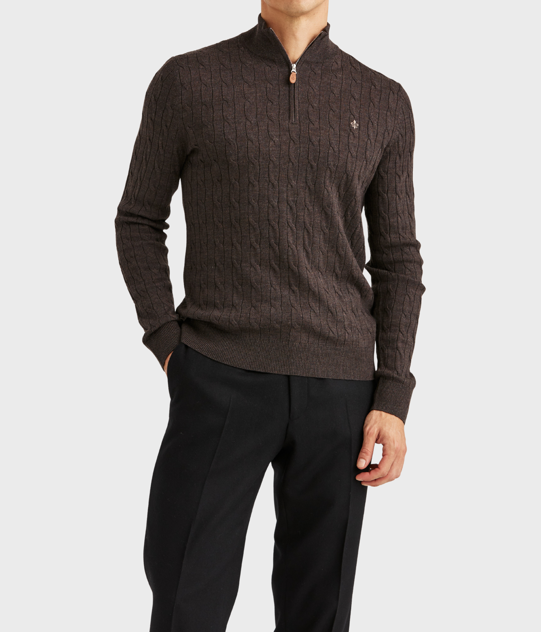 Merino Cable John Zip. (88 Brown)