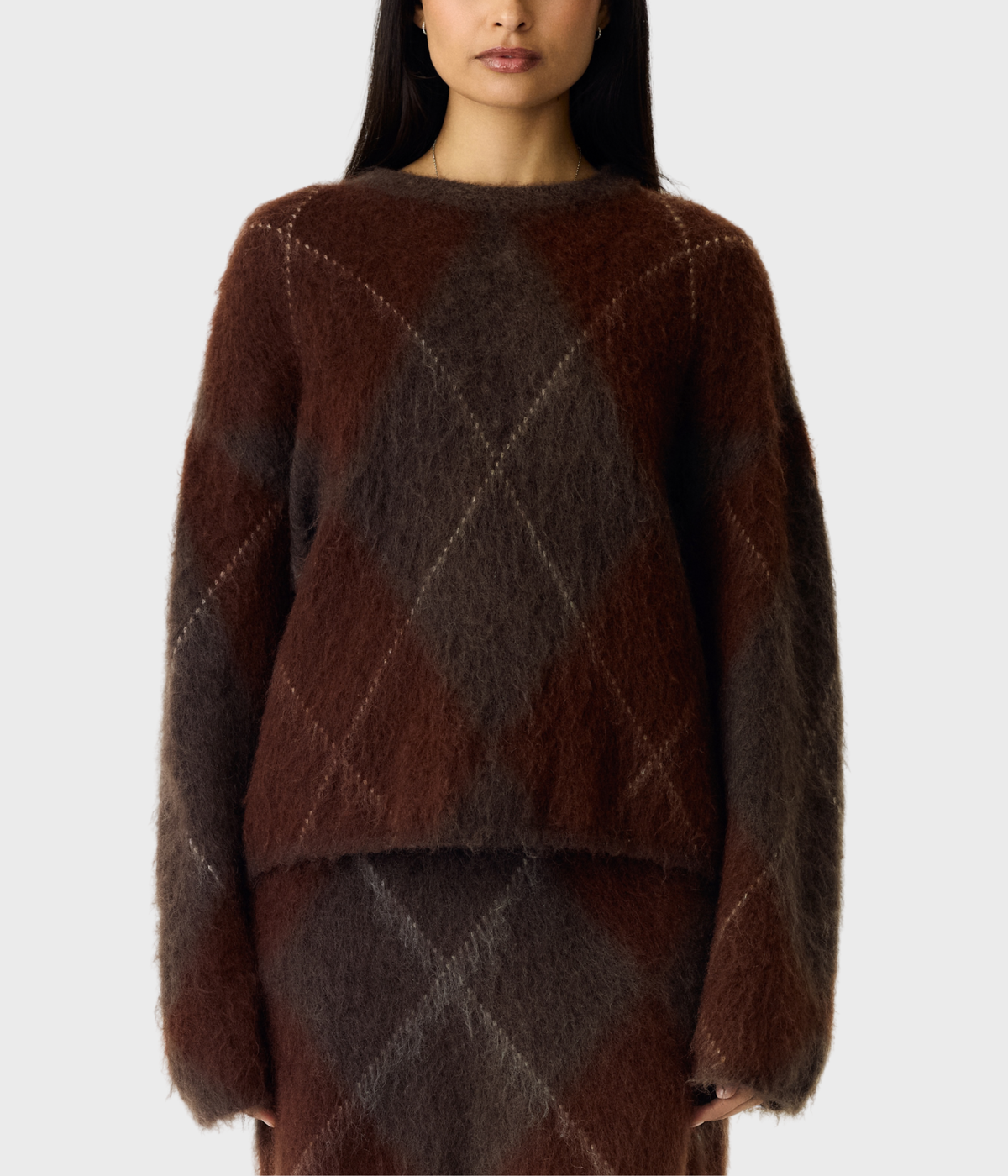 Yasargy Ls Mohair Blend Knit Pullover S. (Coffee Bean)