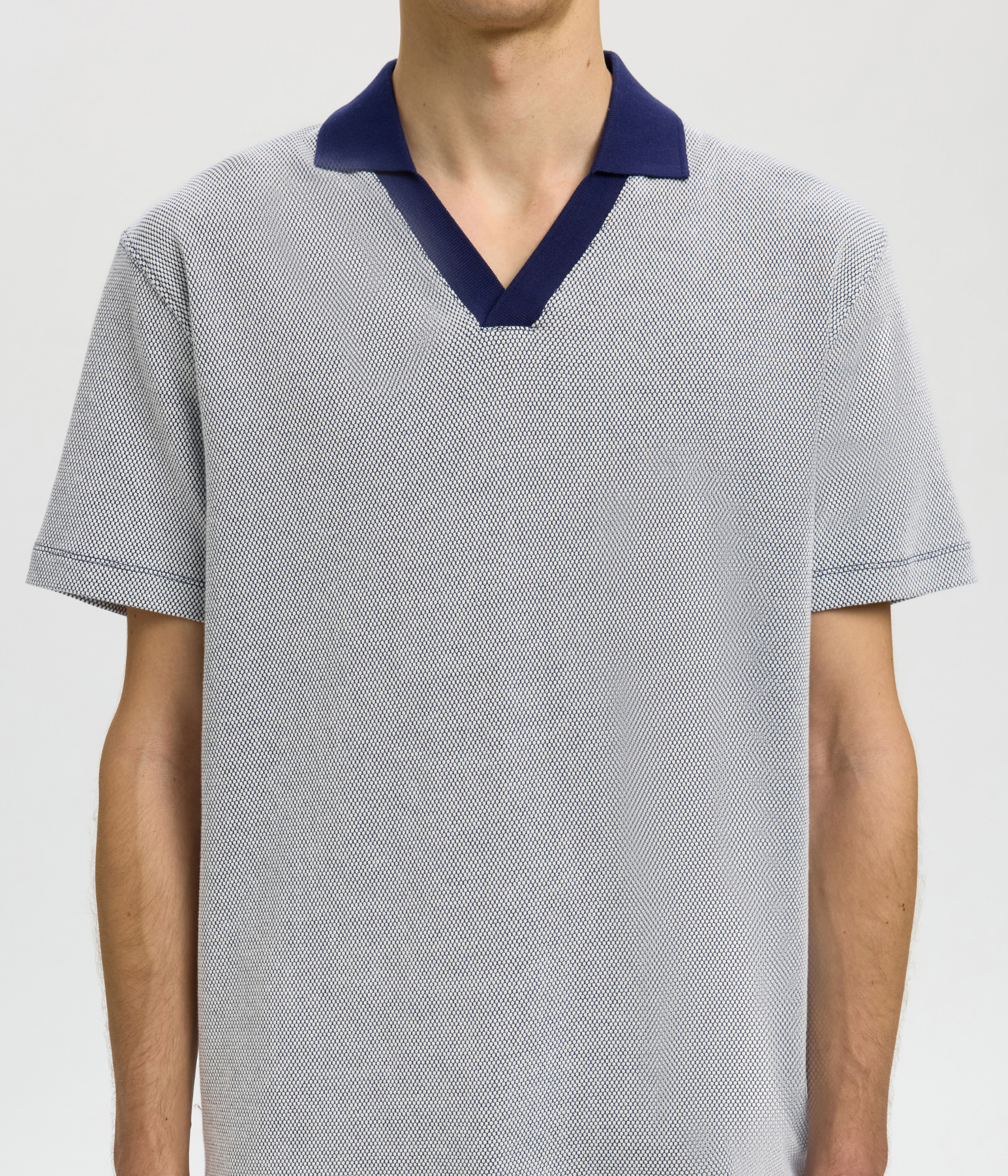 Slhkai Ss Polo (Ocean Cavern Stripes:Egret)